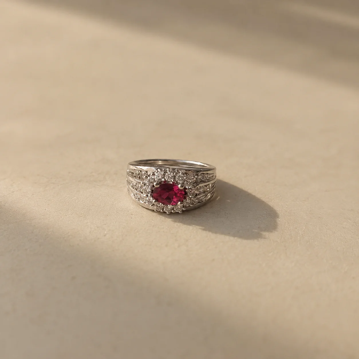 Pink CZ Statement Halo Ring - Image 2