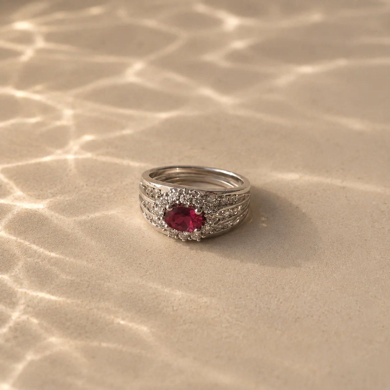 Pink CZ Statement Halo Ring - Image 3