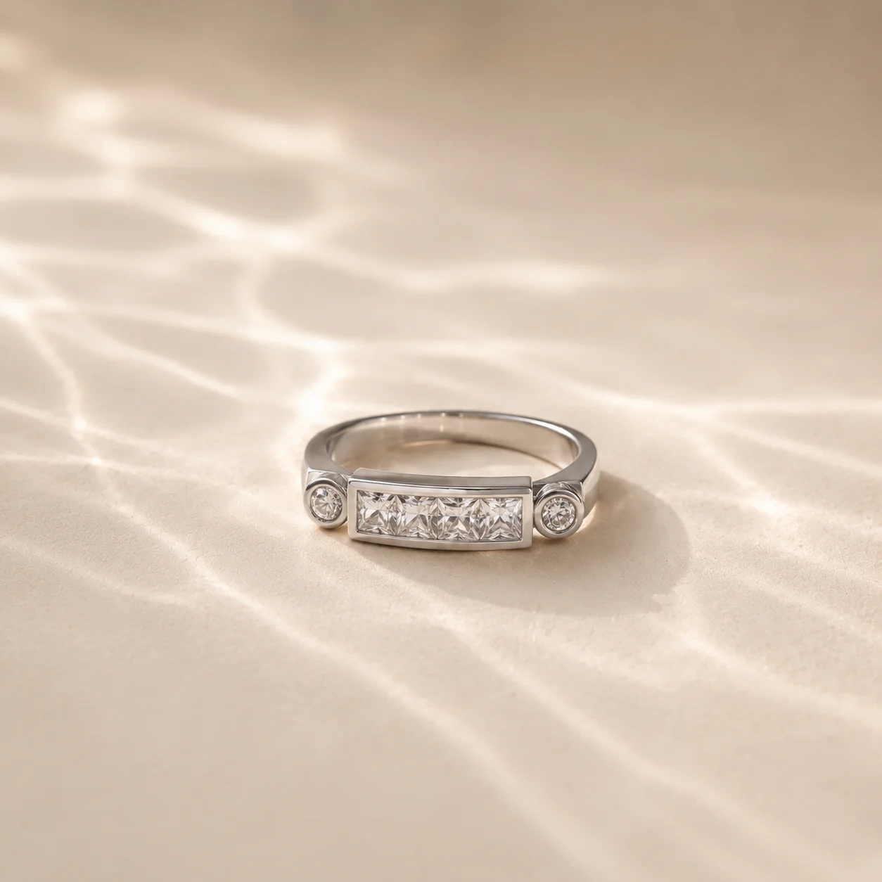 Princess Cut Bar Ring - Image 3