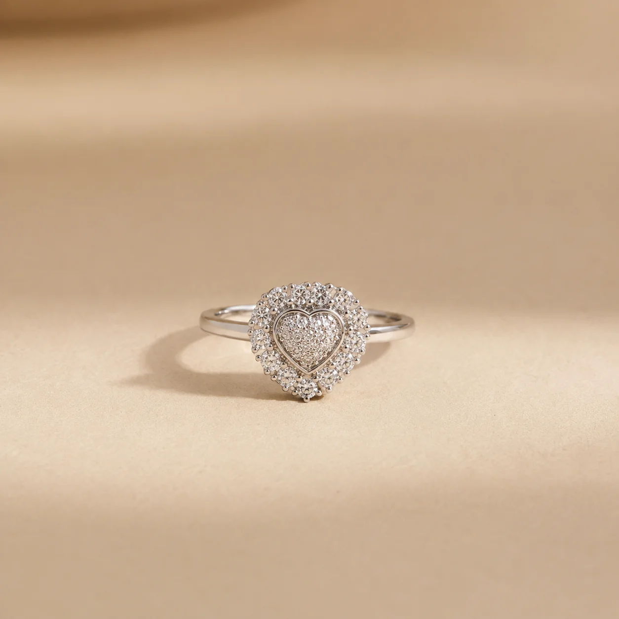 Radiant Heart Halo Ring