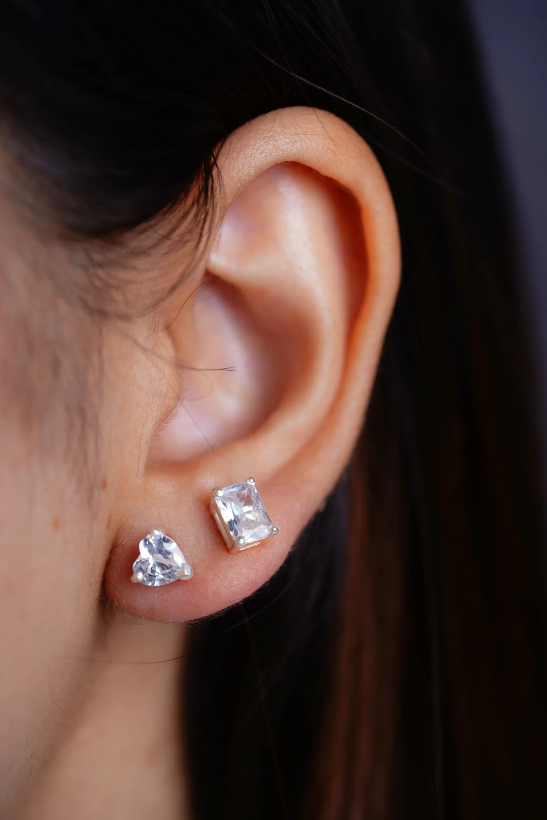 Rectangle Diamond Studs - Image 3