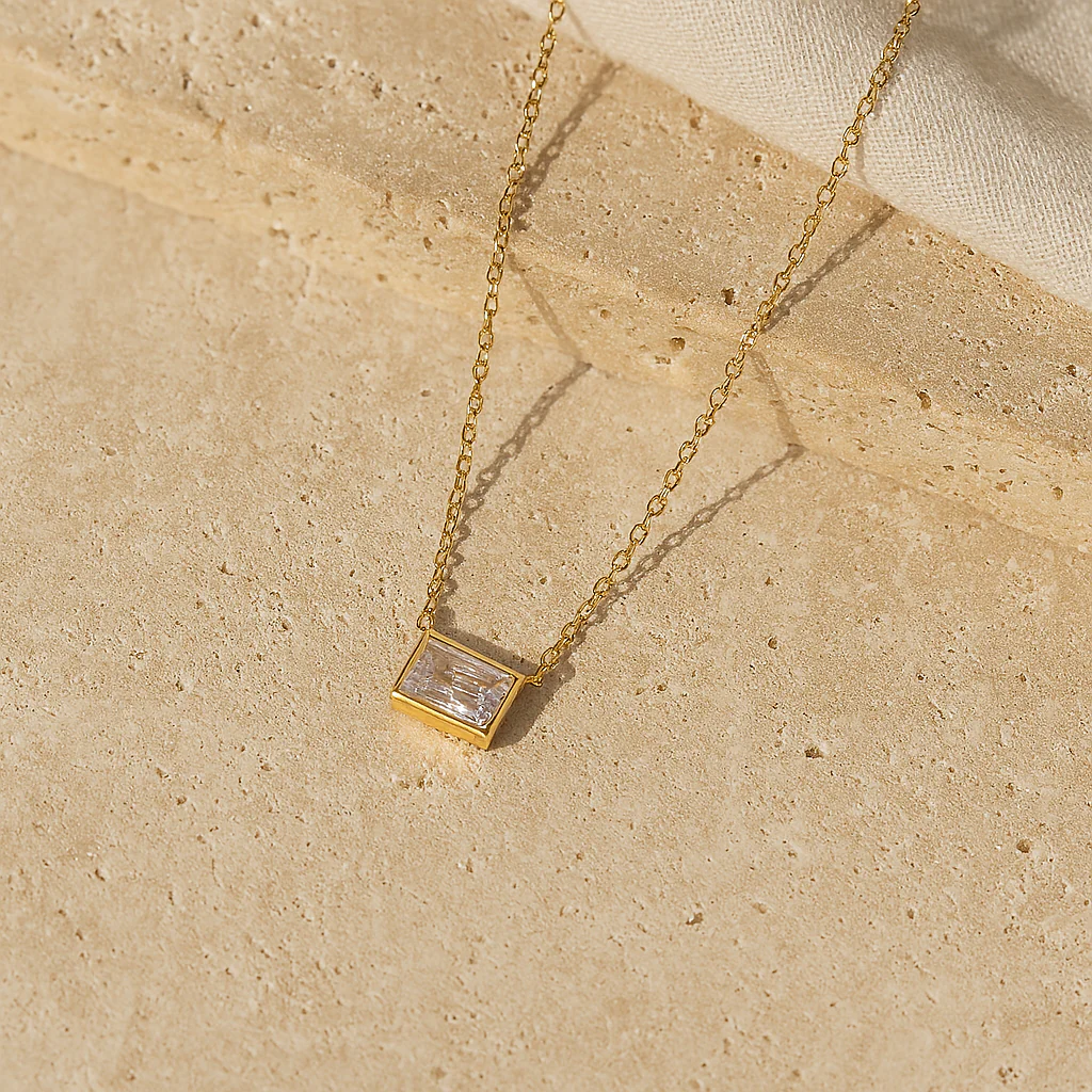 Rectangular Diamond Necklace - Image 3