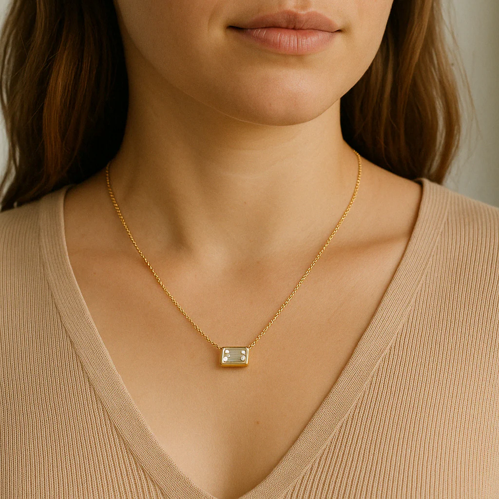 Rectangular Diamond Necklace - Image 5