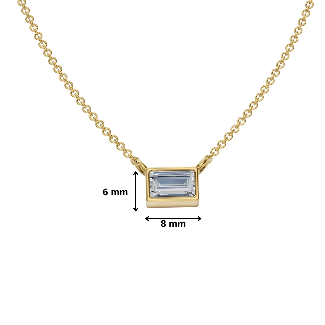 Rectangular Diamond Necklace - Image 6