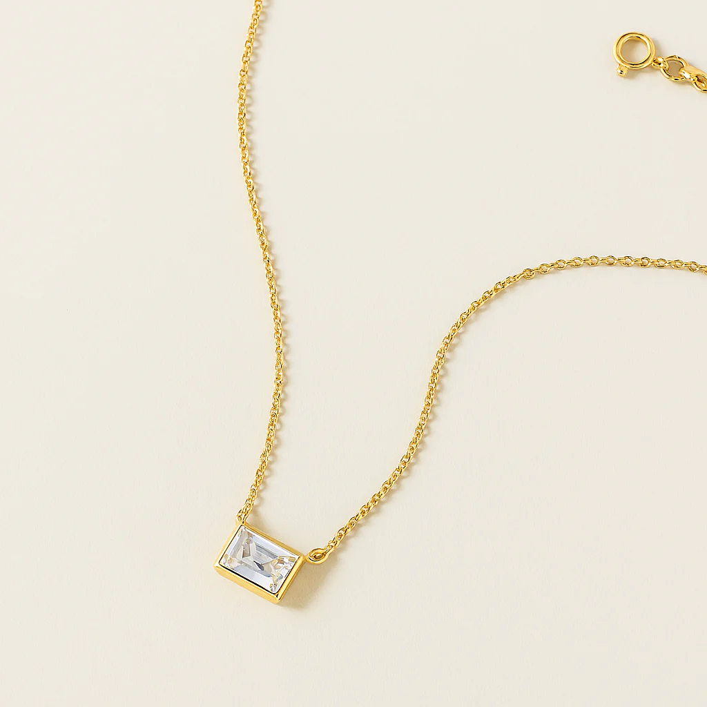 Rectangular Diamond Necklace - Image 7
