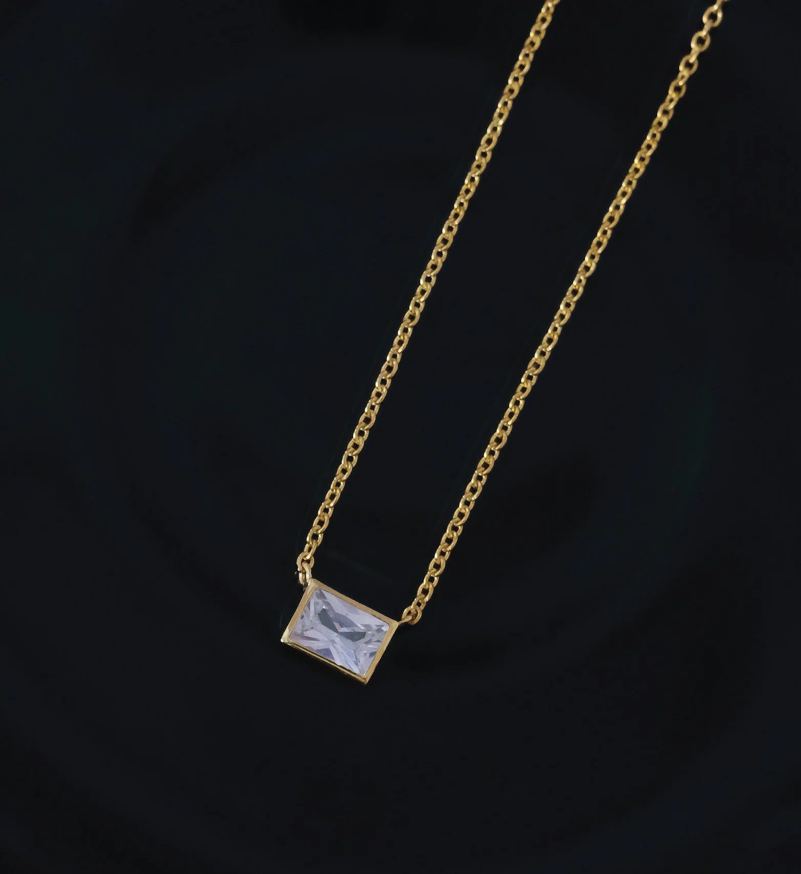 Rectangular Diamond Necklace - Image 8