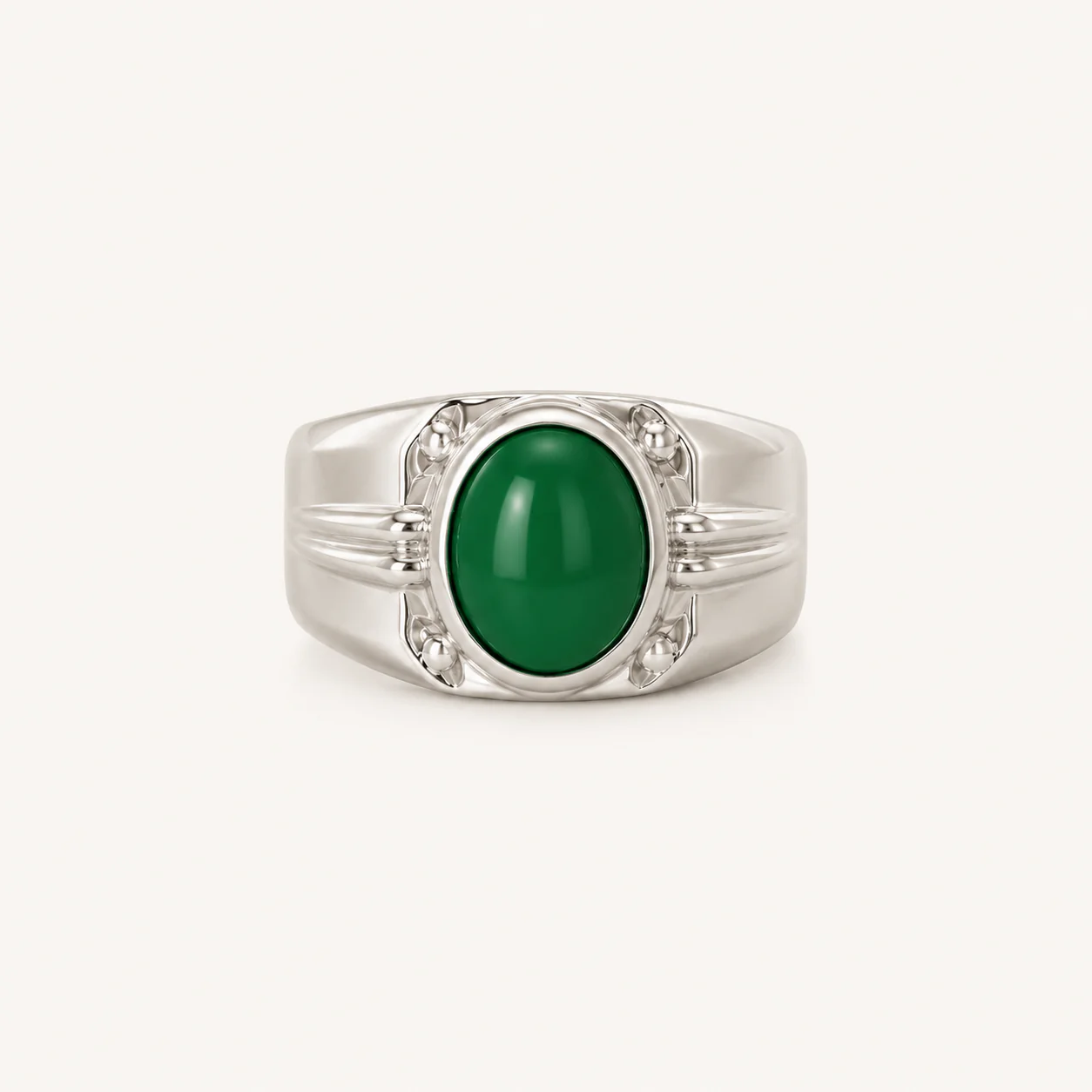 Regal Green Onyx Signet Ring - Image 4