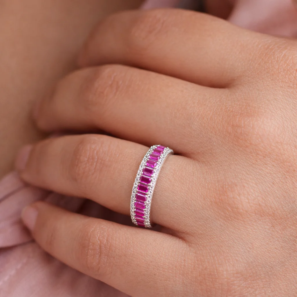 Rose Quartz Eternity Ring