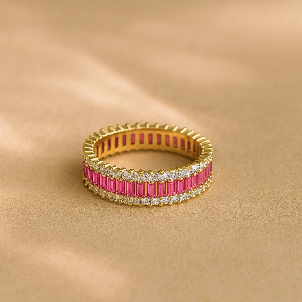 Rose Quartz Eternity Ring - Image 2