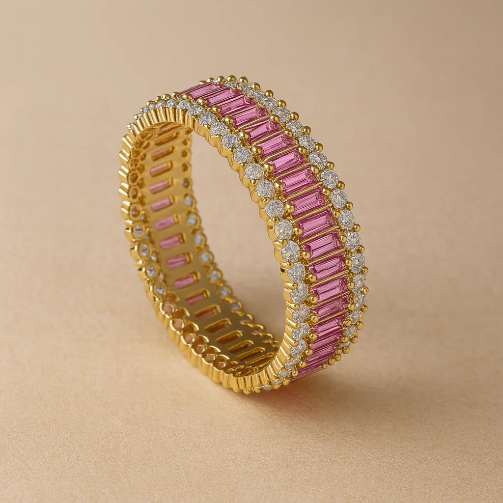 Rose Quartz Eternity Ring - Image 9