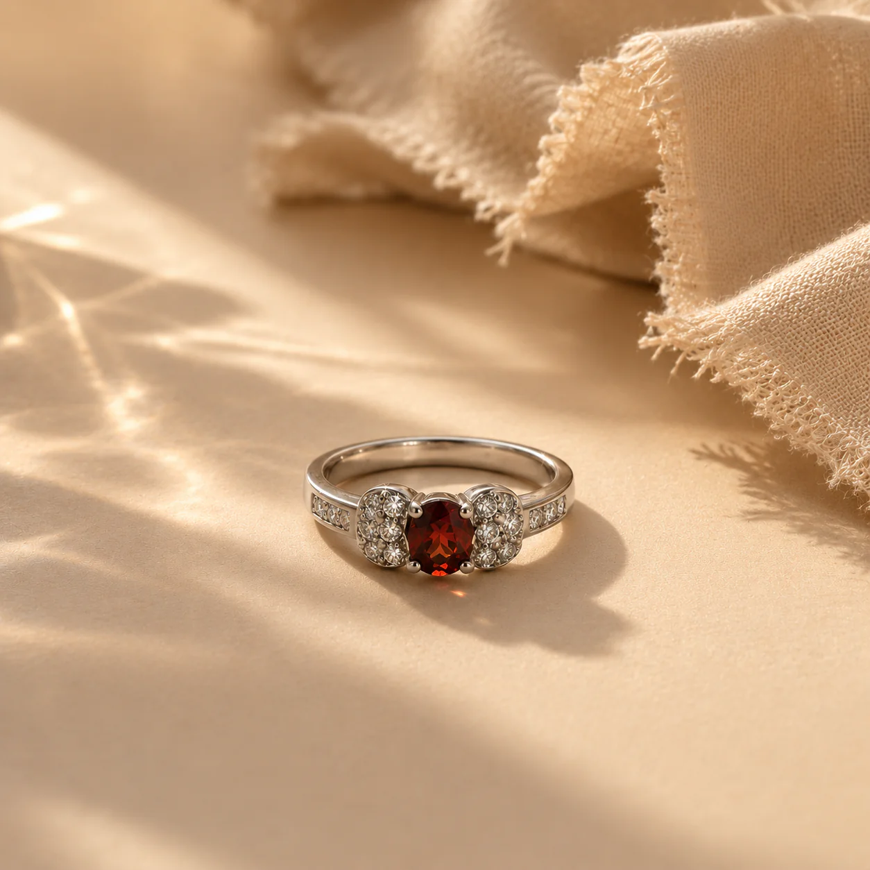 Royal Garnet Halo Ring - Image 2