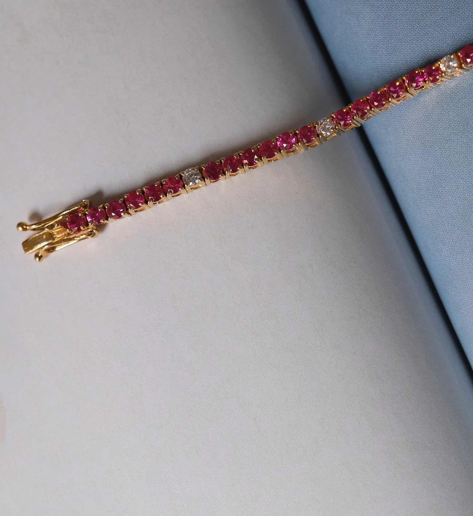 Ruby Diamond Tennis Bracelet - Image 3
