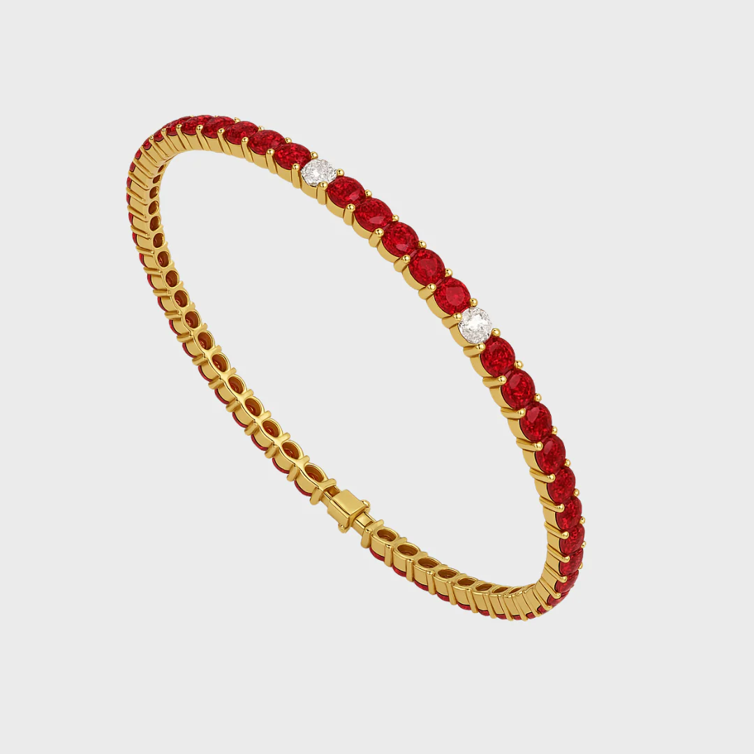 Ruby Diamond Tennis Bracelet - Image 7