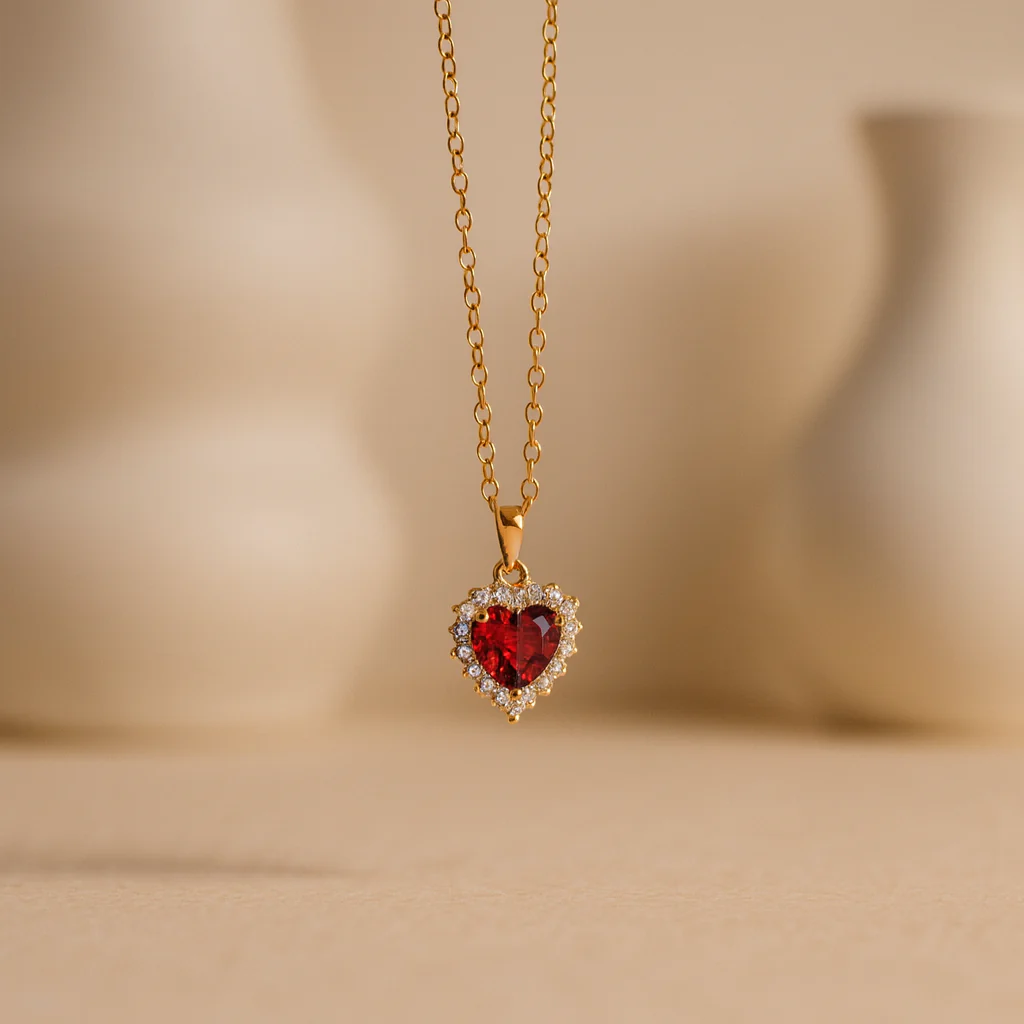 Ruby Heart Necklace