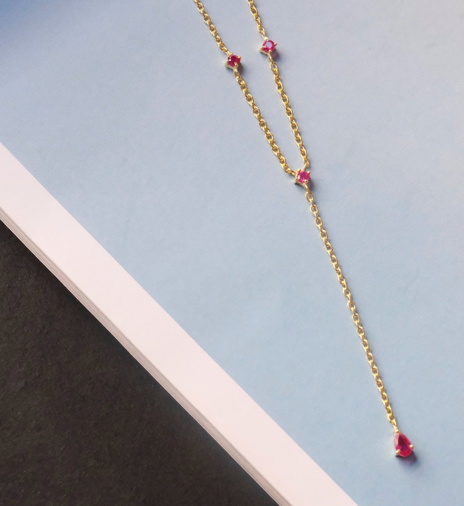 Ruby Lariat Necklace - Image 6