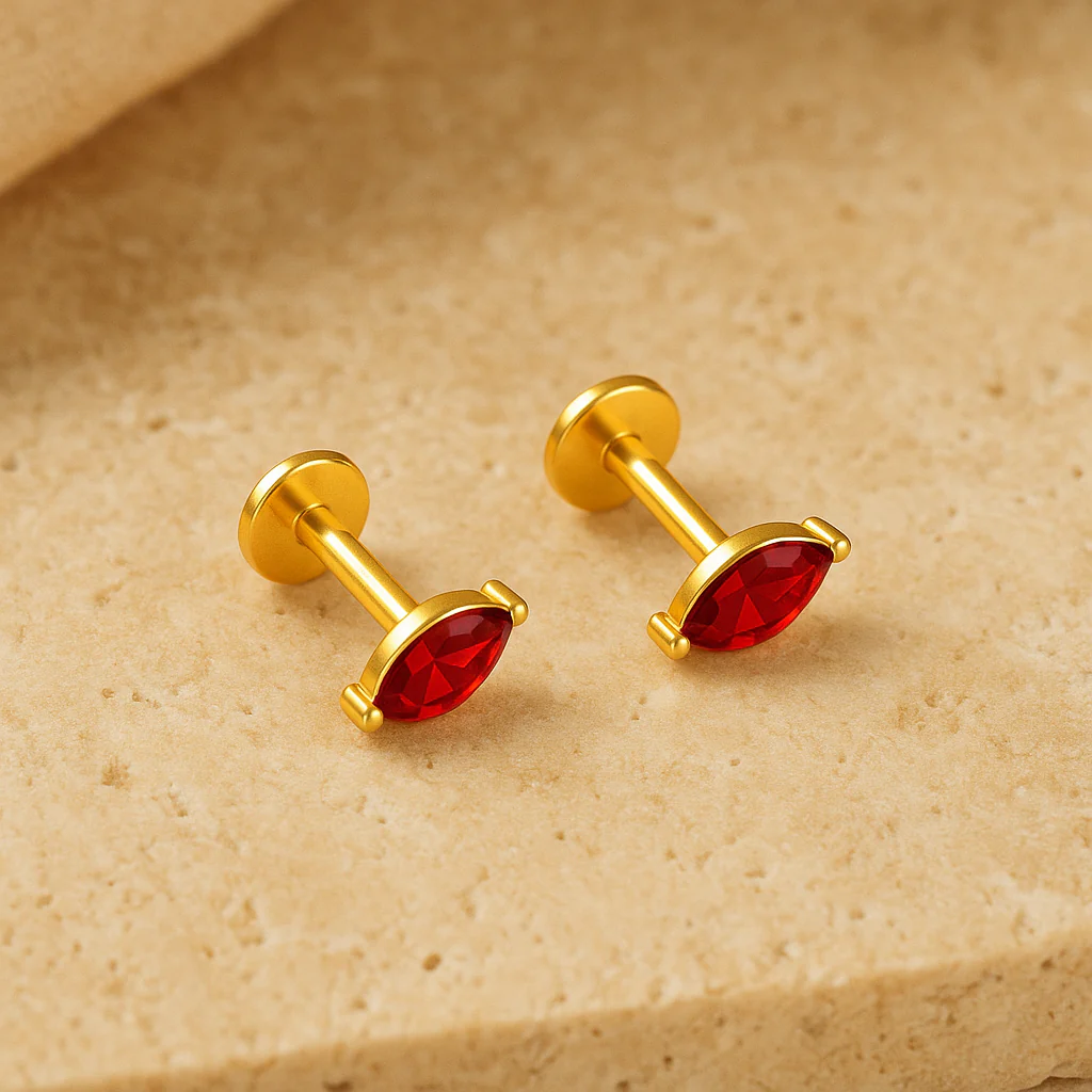 Ruby Marquise Studs - Image 2