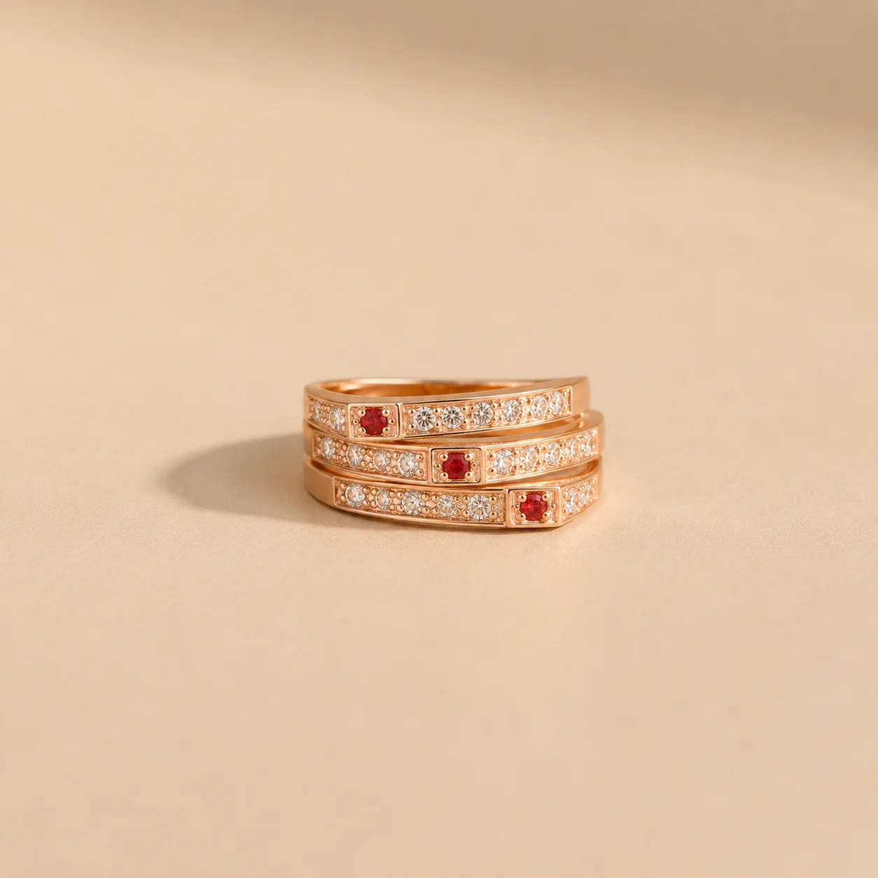 Ruby Radiance Multi-Band Ring - Image 2