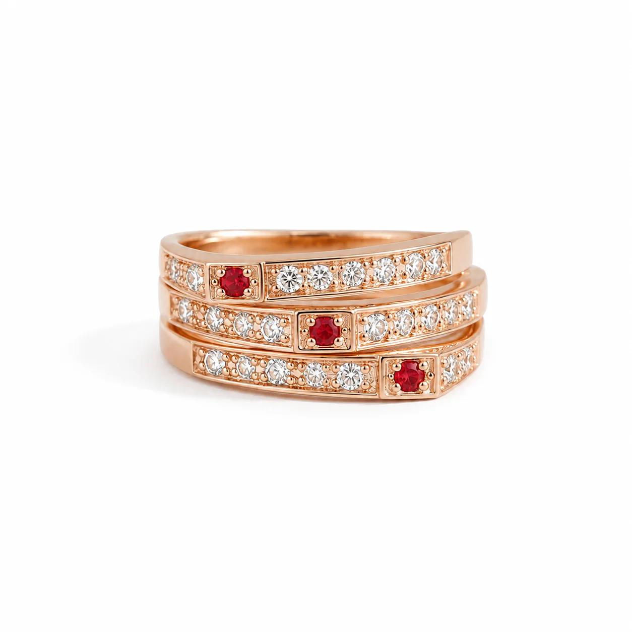 Ruby Radiance Multi-Band Ring - Image 3