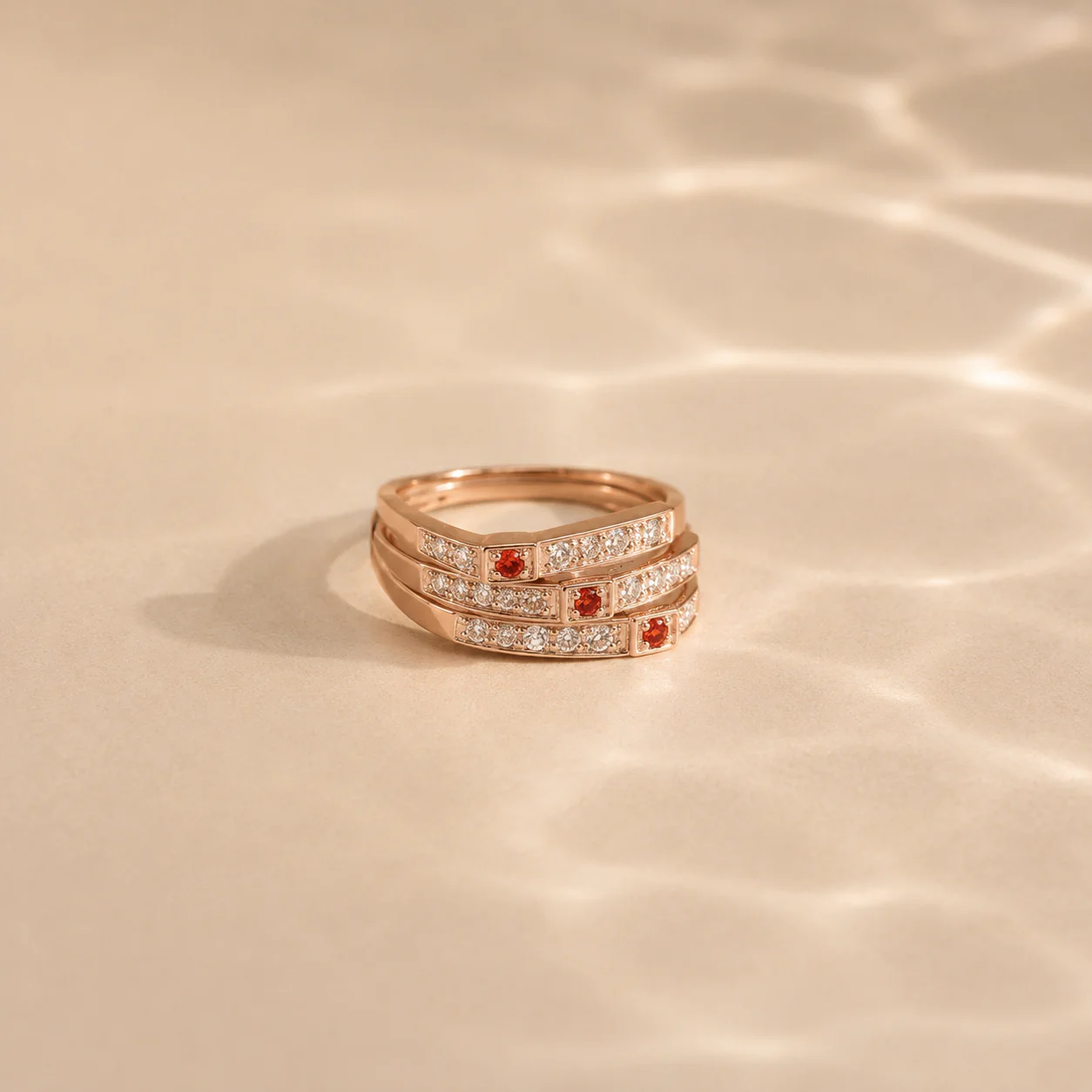 Ruby Radiance Multi-Band Ring - Image 4