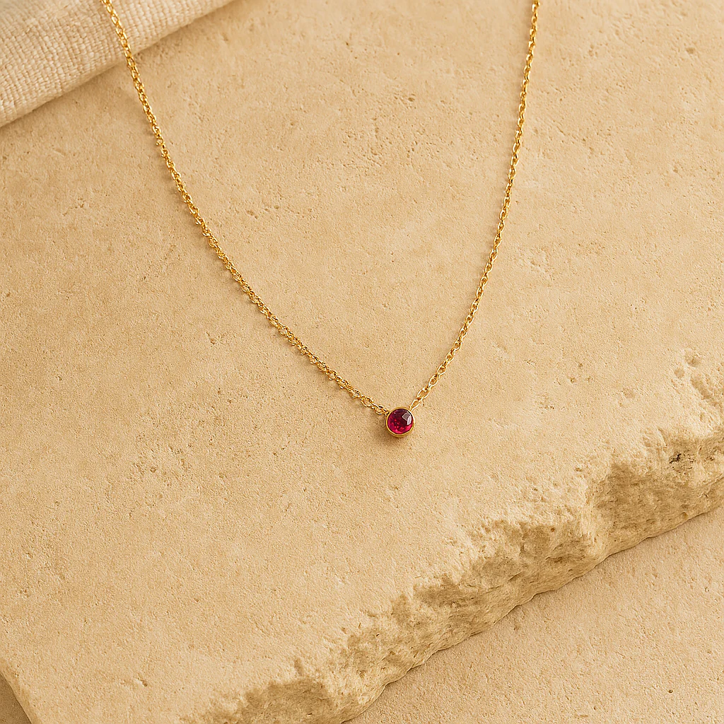 Ruby Solitaire Necklace