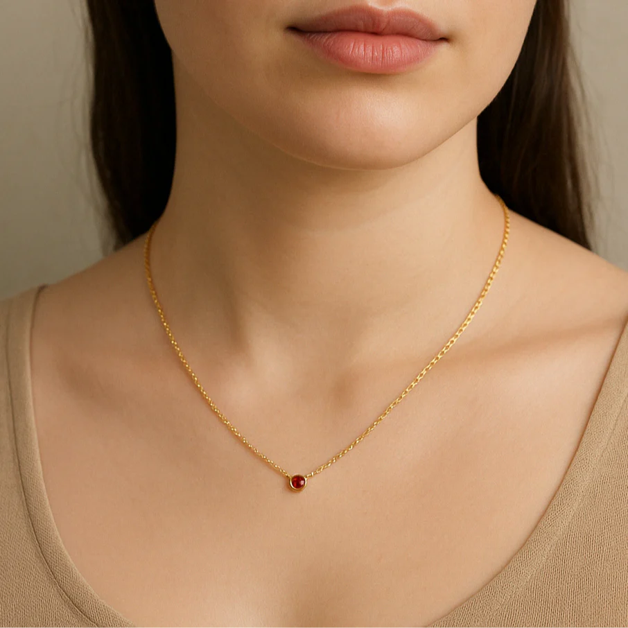 Ruby Solitaire Necklace - Image 2