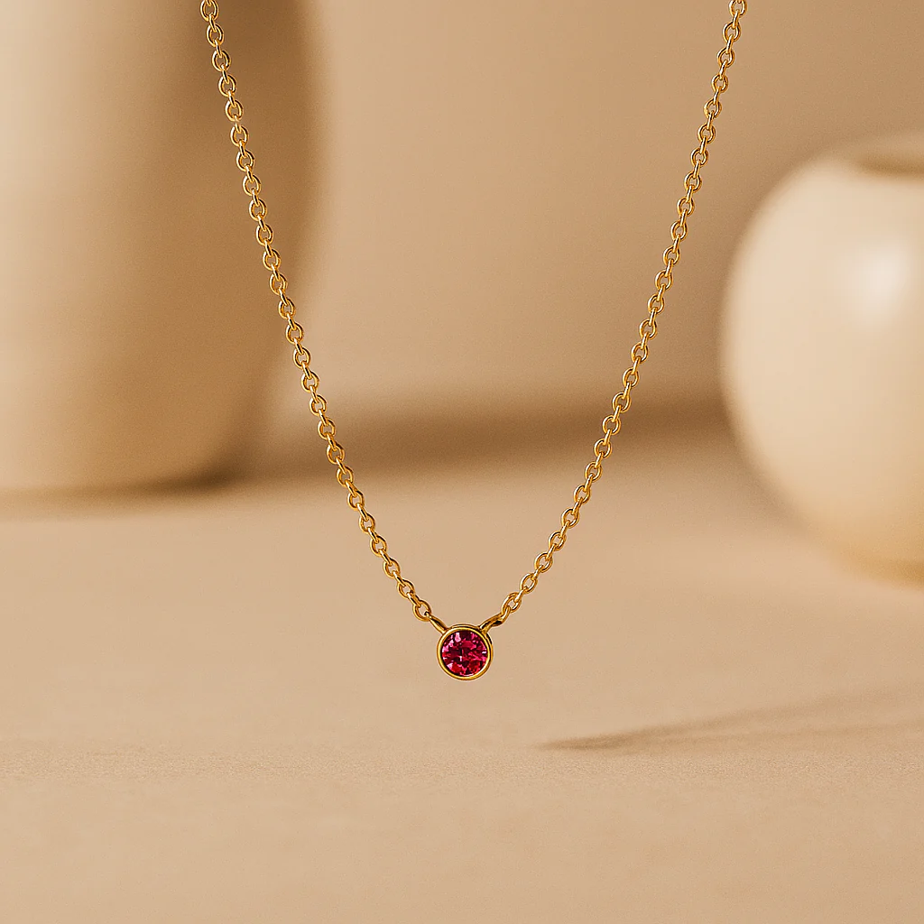 Ruby Solitaire Necklace - Image 3