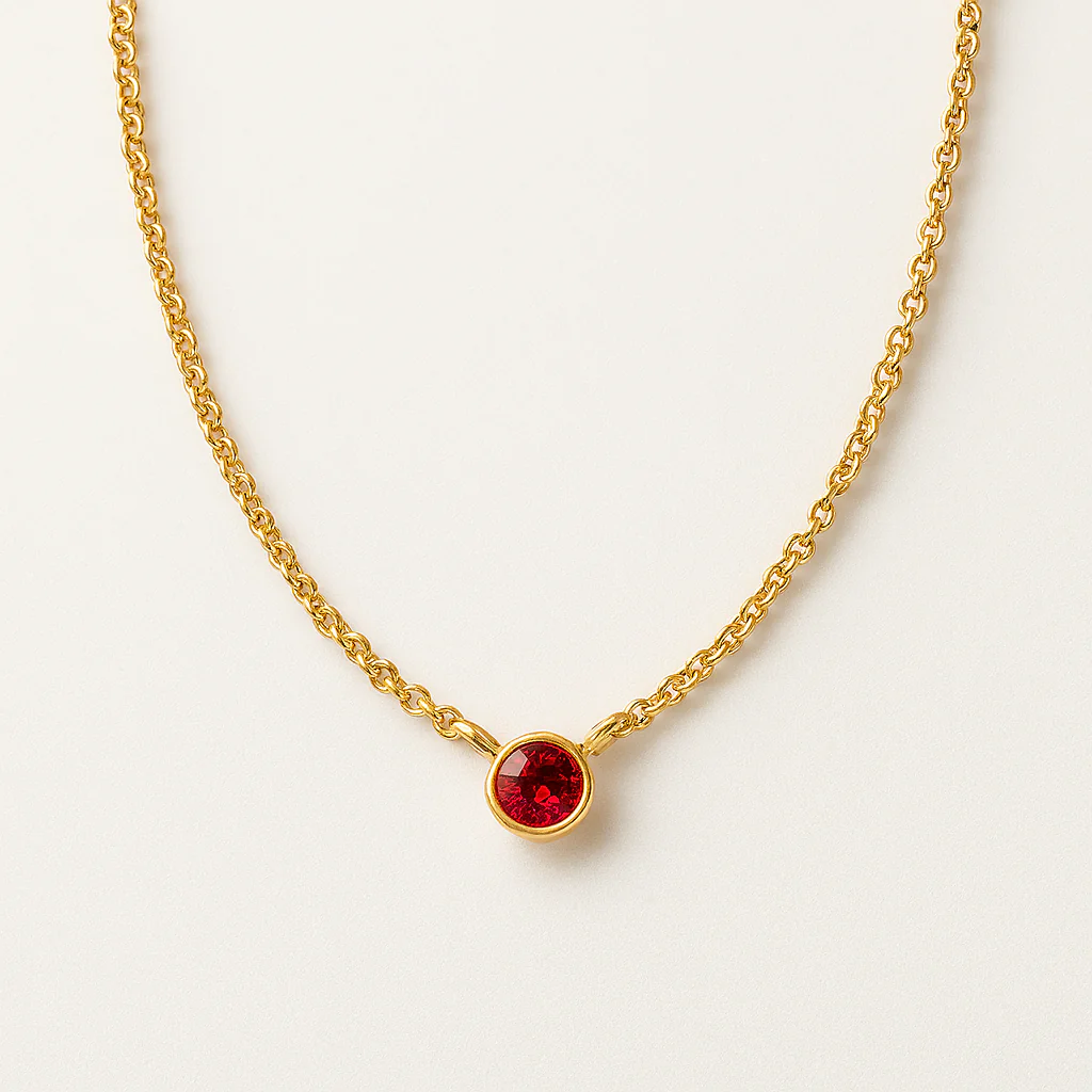 Ruby Solitaire Necklace - Image 7