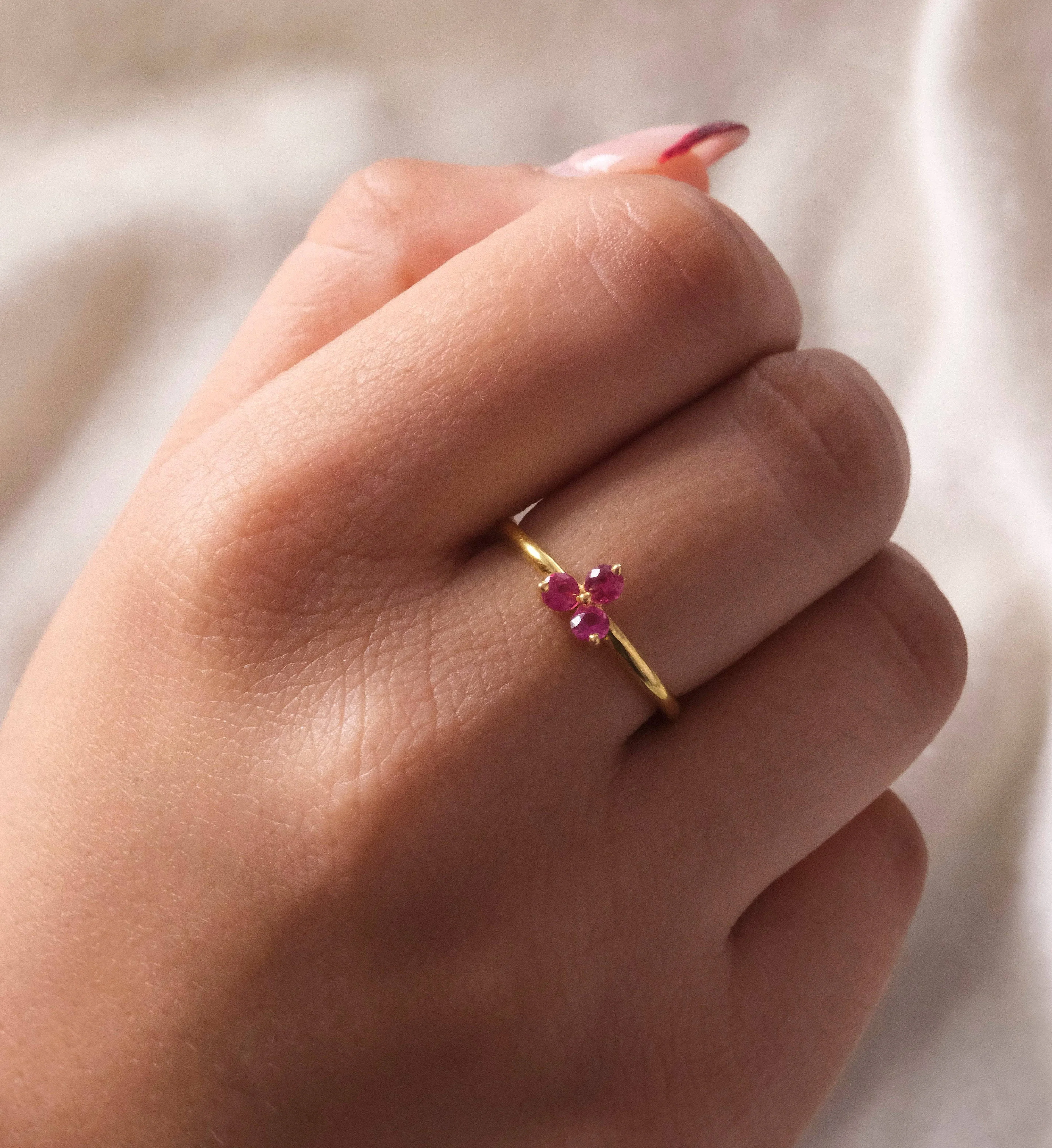 Ruby Trio Ring - Image 3
