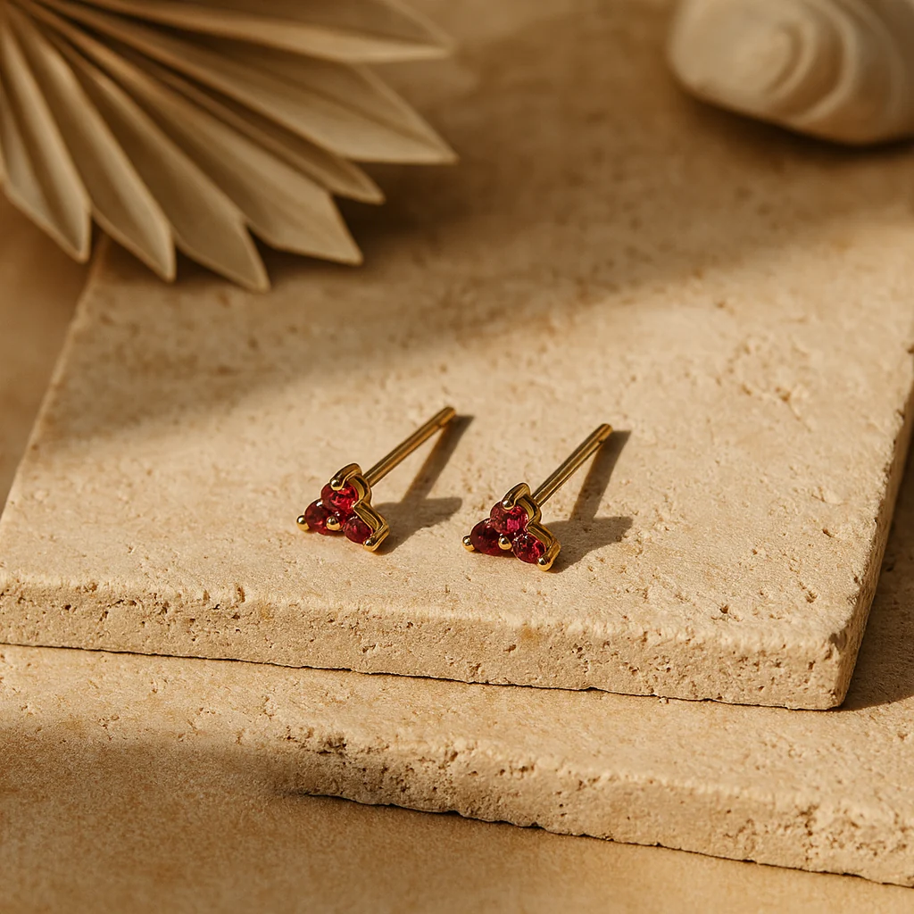 Ruby Trio Studs - Image 3