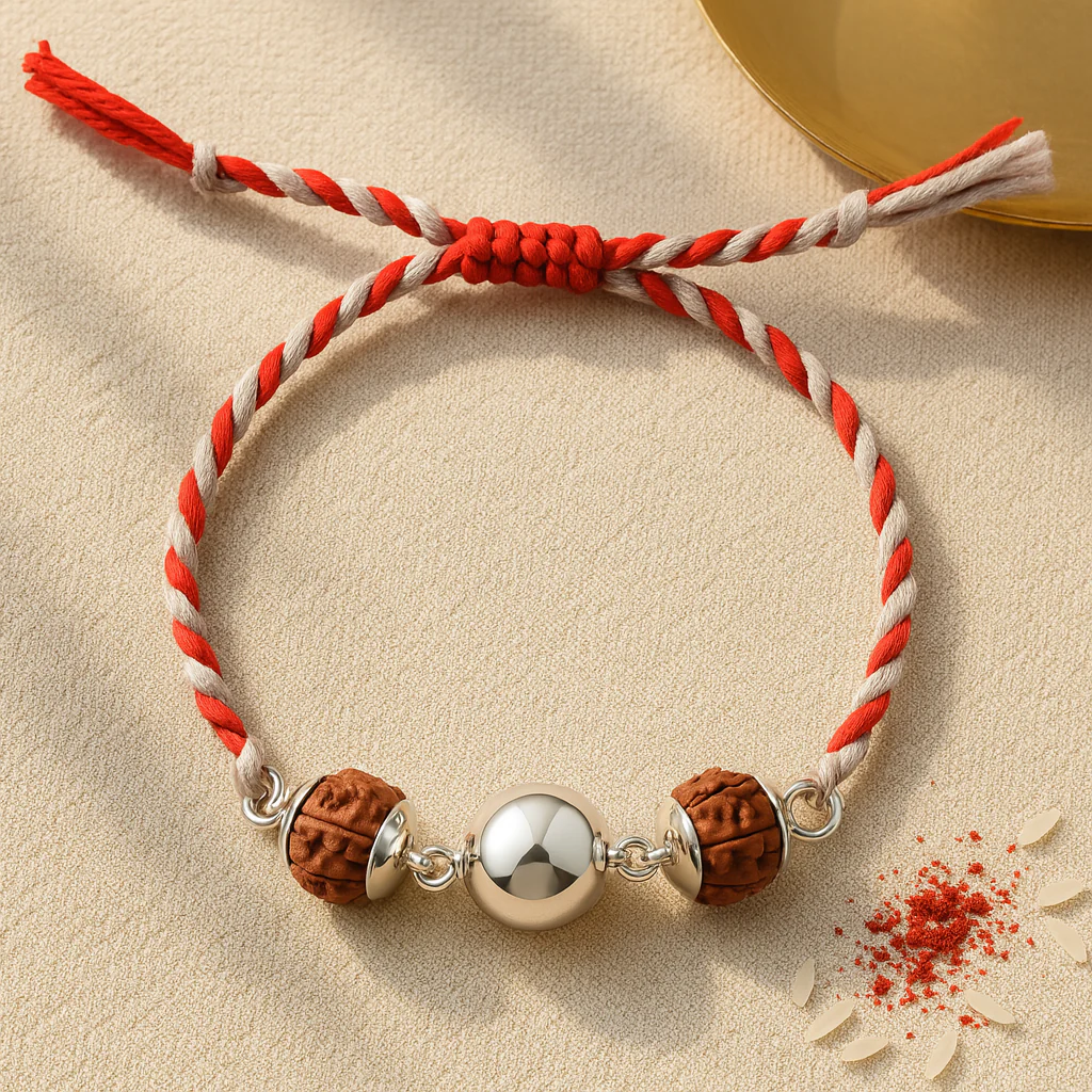 Rudraksha Ball Rakhi - Image 3
