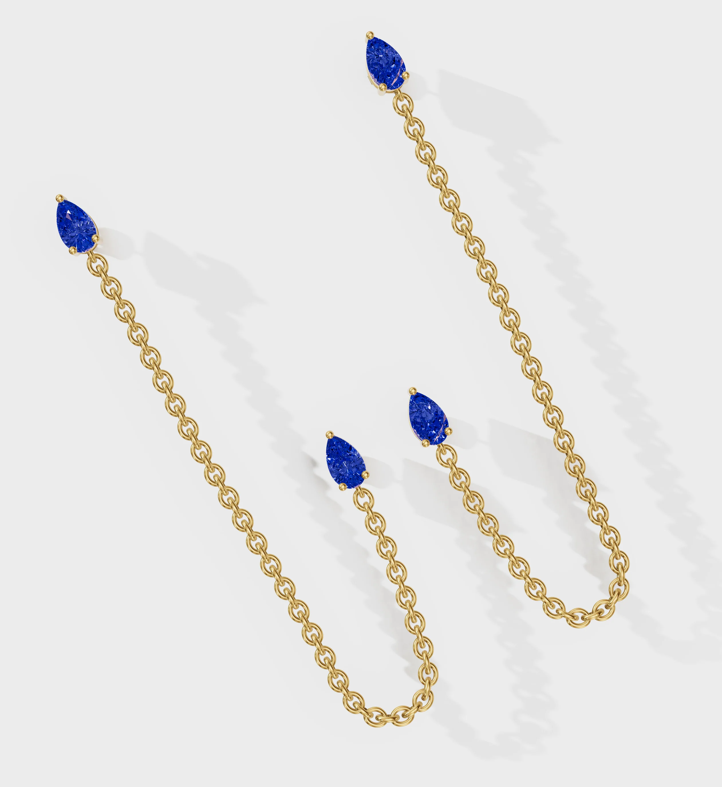 Sapphire Drop Ear Chain - Image 2