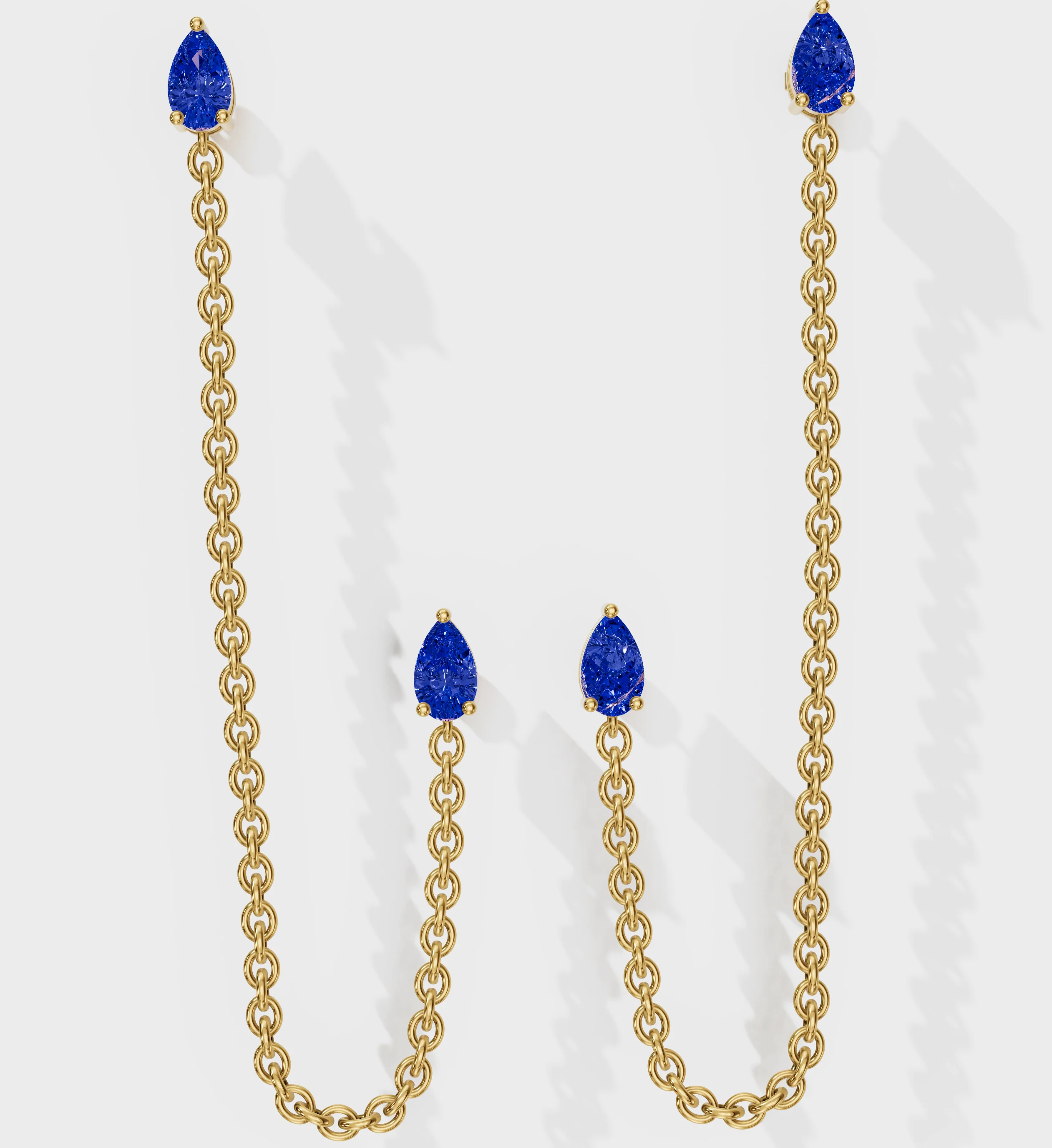 Sapphire Drop Ear Chain - Image 3