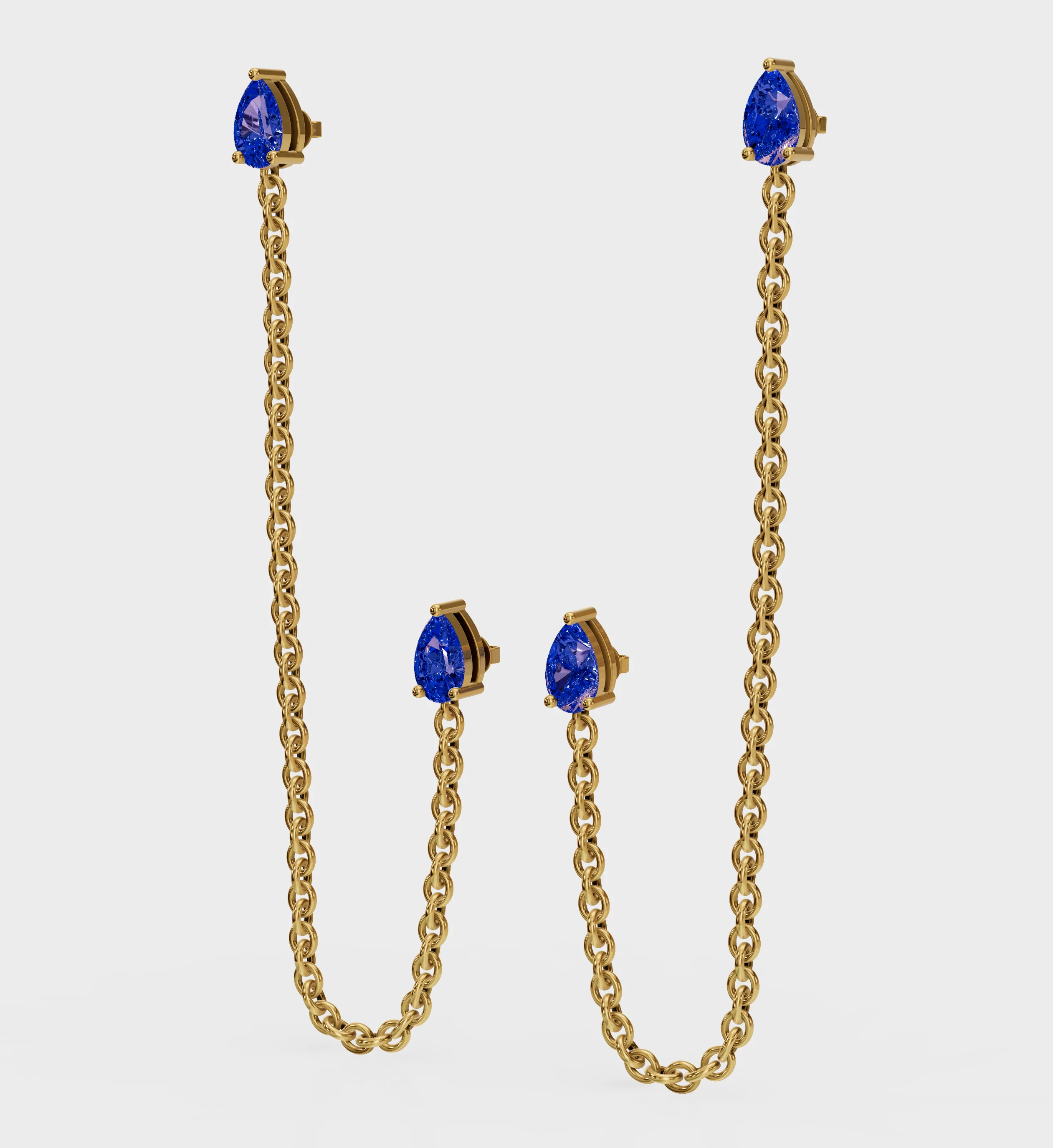 Sapphire Drop Ear Chain - Image 4