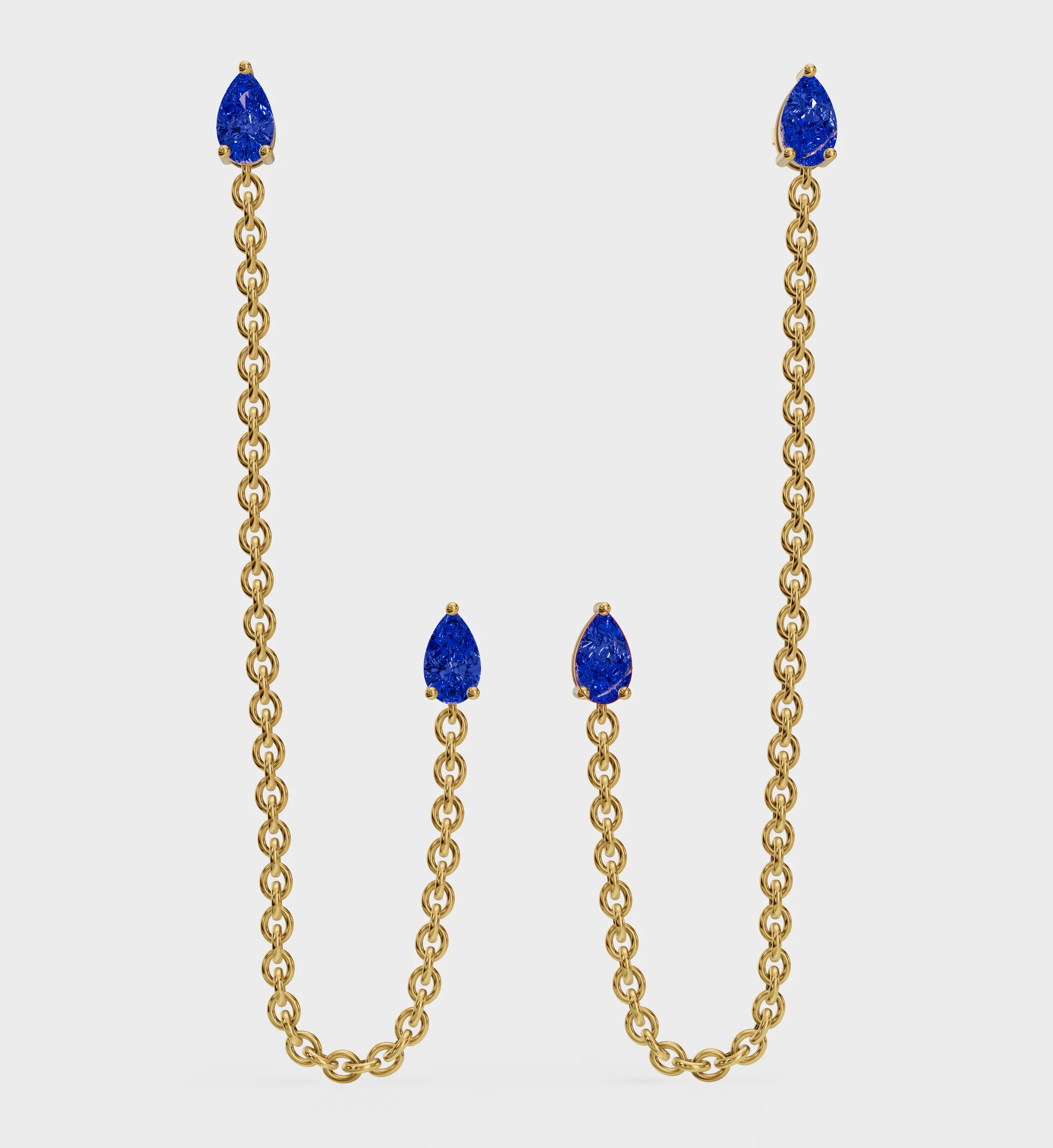 Sapphire Drop Ear Chain - Image 5