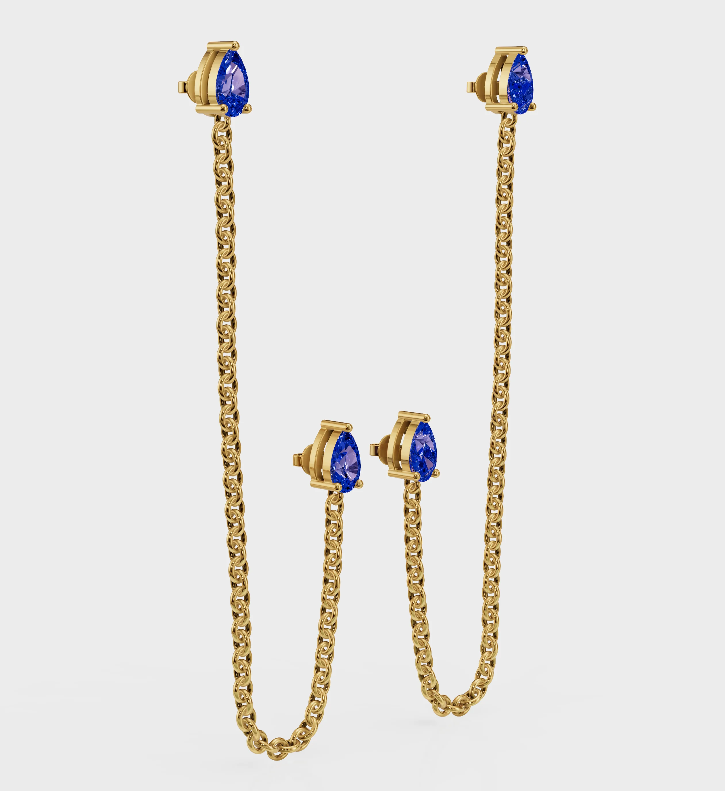 Sapphire Drop Ear Chain - Image 6