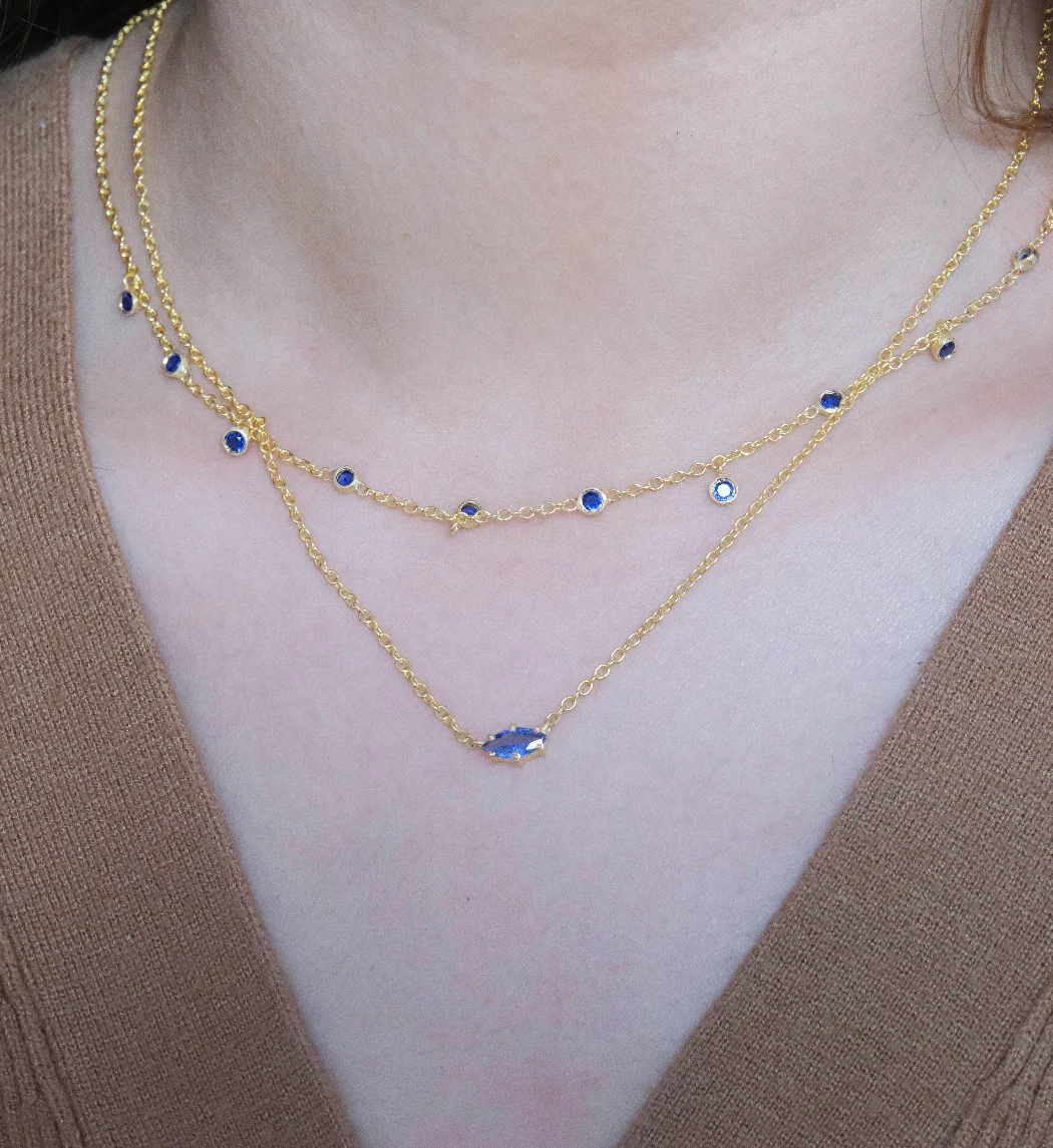 Sapphire Drop Necklace - Image 3