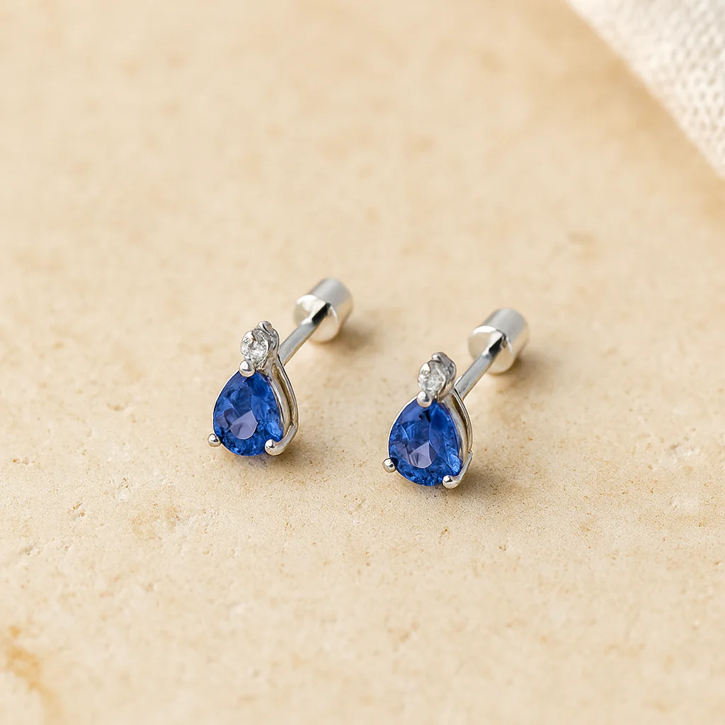 Sapphire Drop Studs