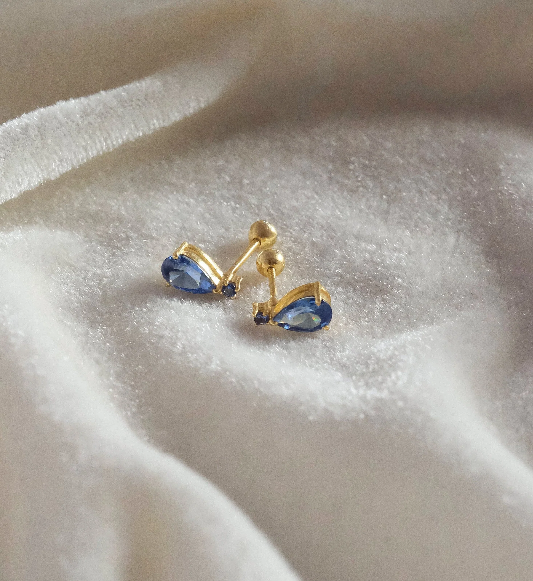 Sapphire Drop Studs - Image 4