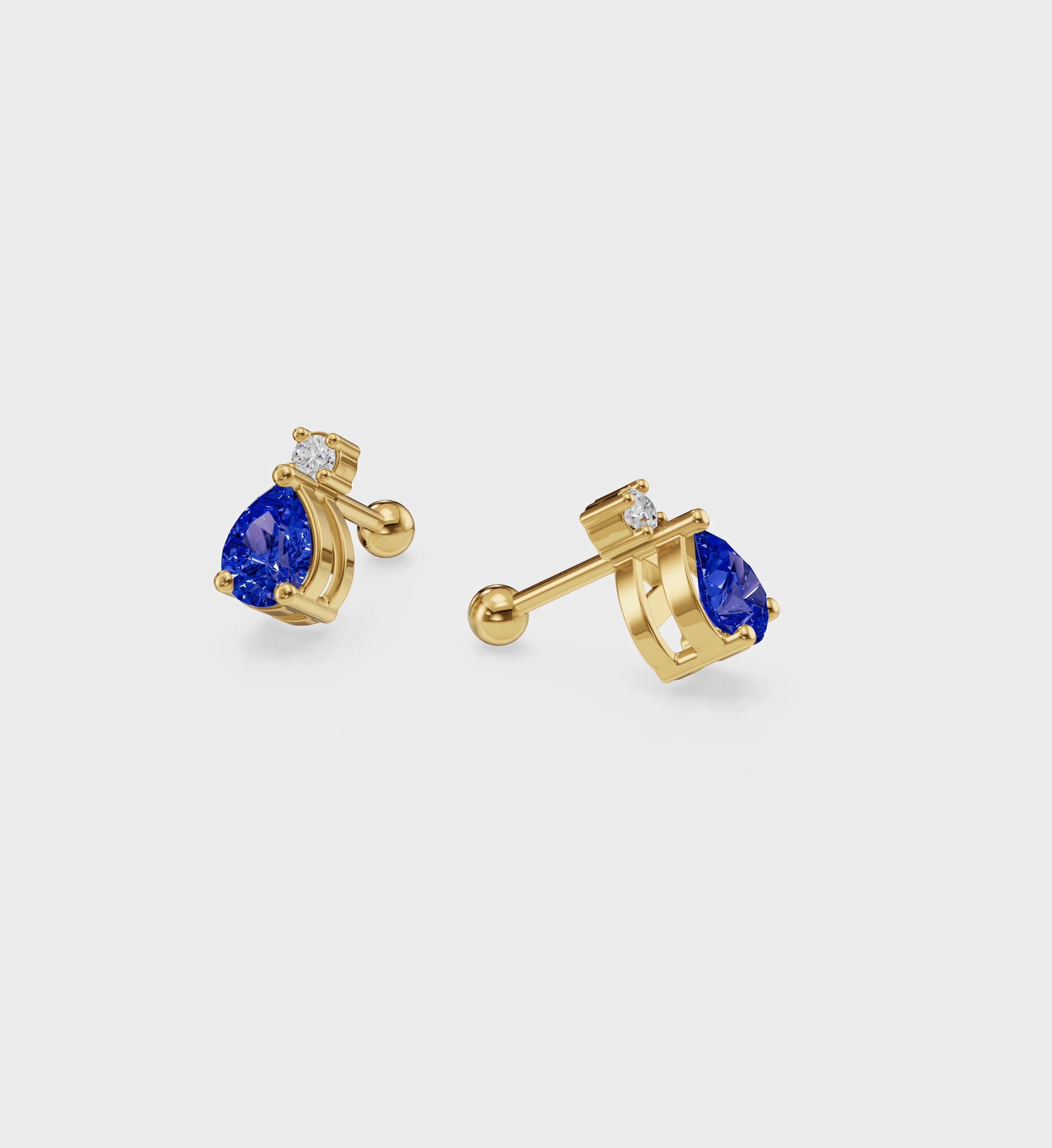 Sapphire Drop Studs - Image 5