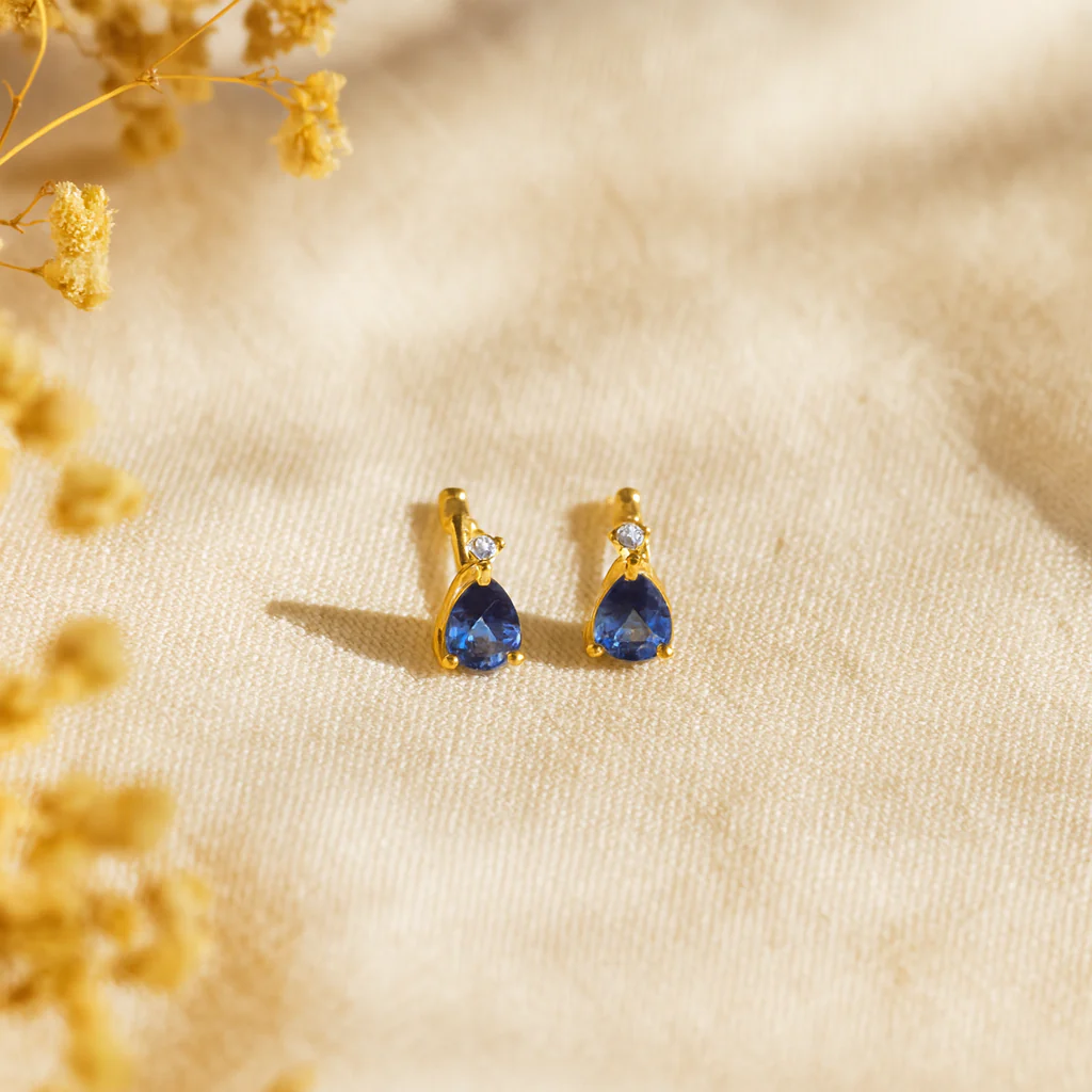 Sapphire Drop Studs - Image 8