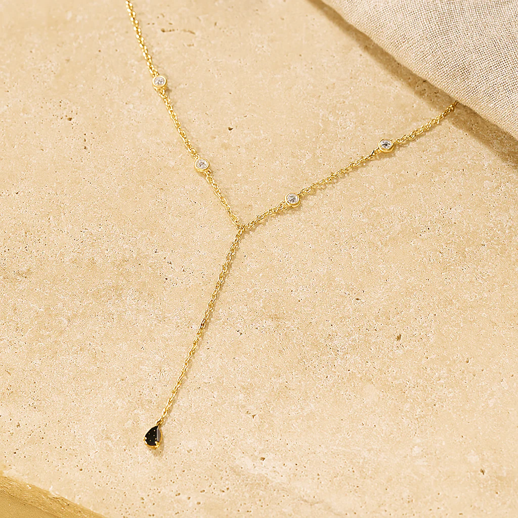 Sapphire Duet Lariat Necklace - Image 5