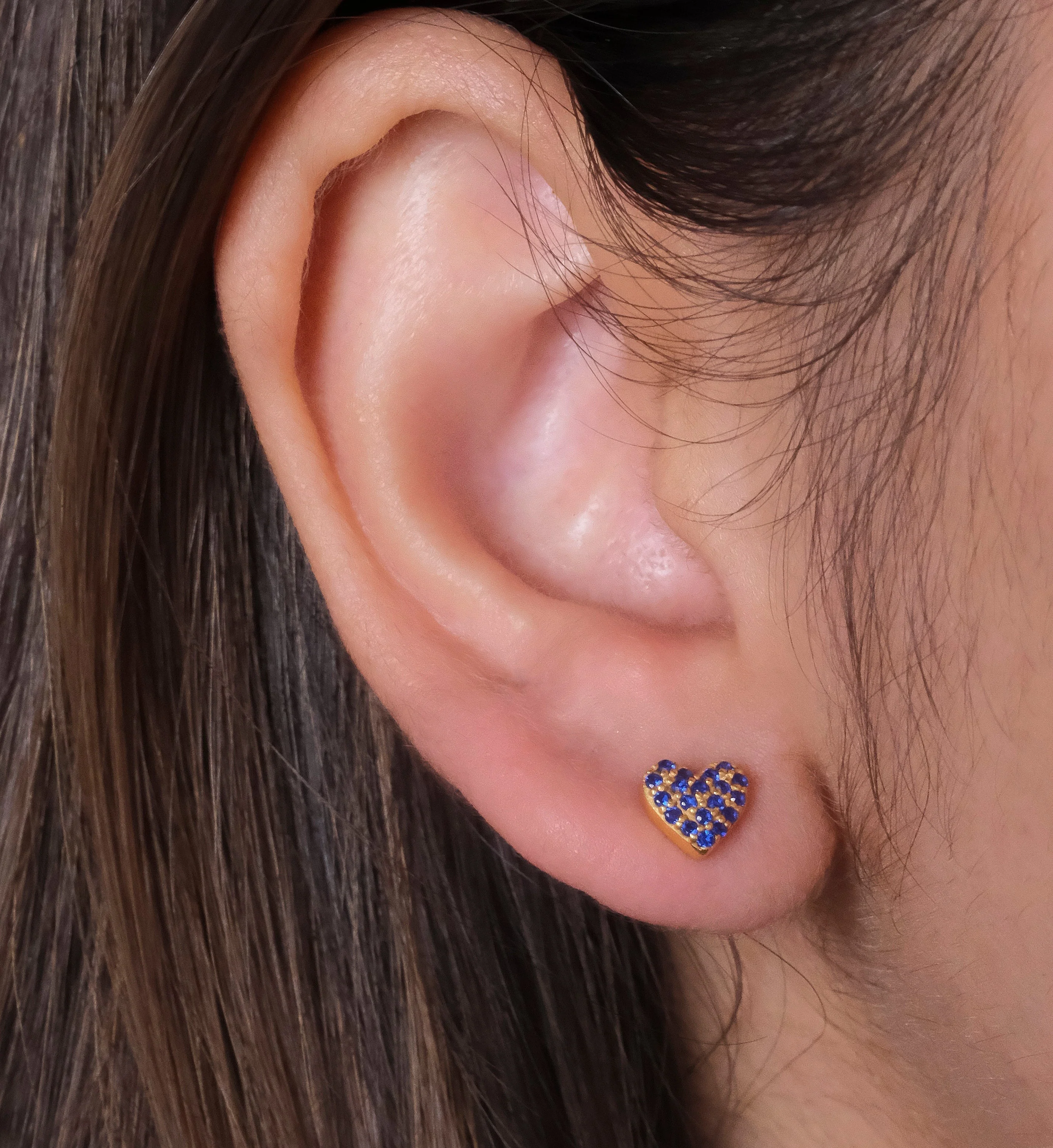 Sapphire Heart Studs - Image 2