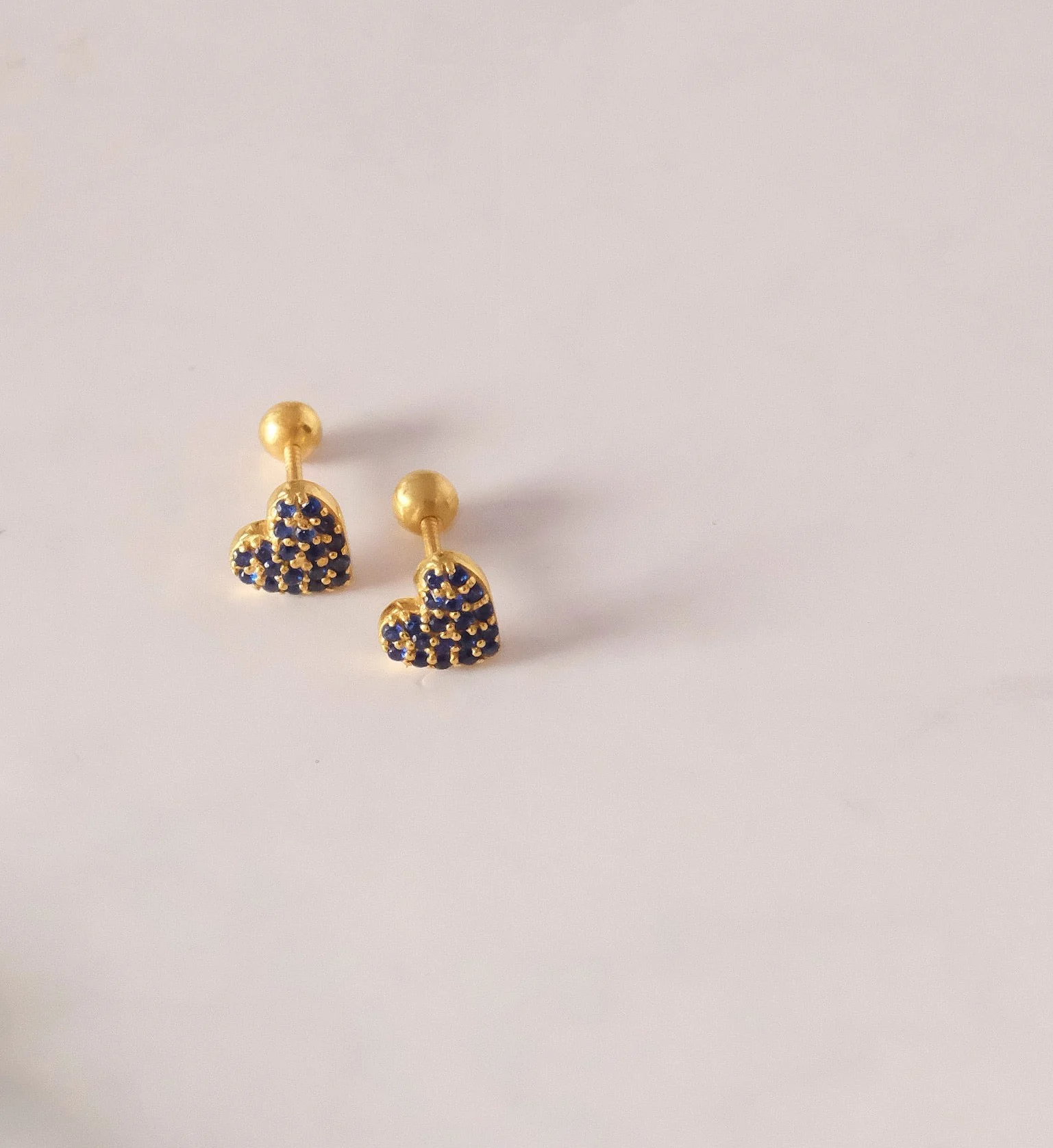 Sapphire Heart Studs - Image 3