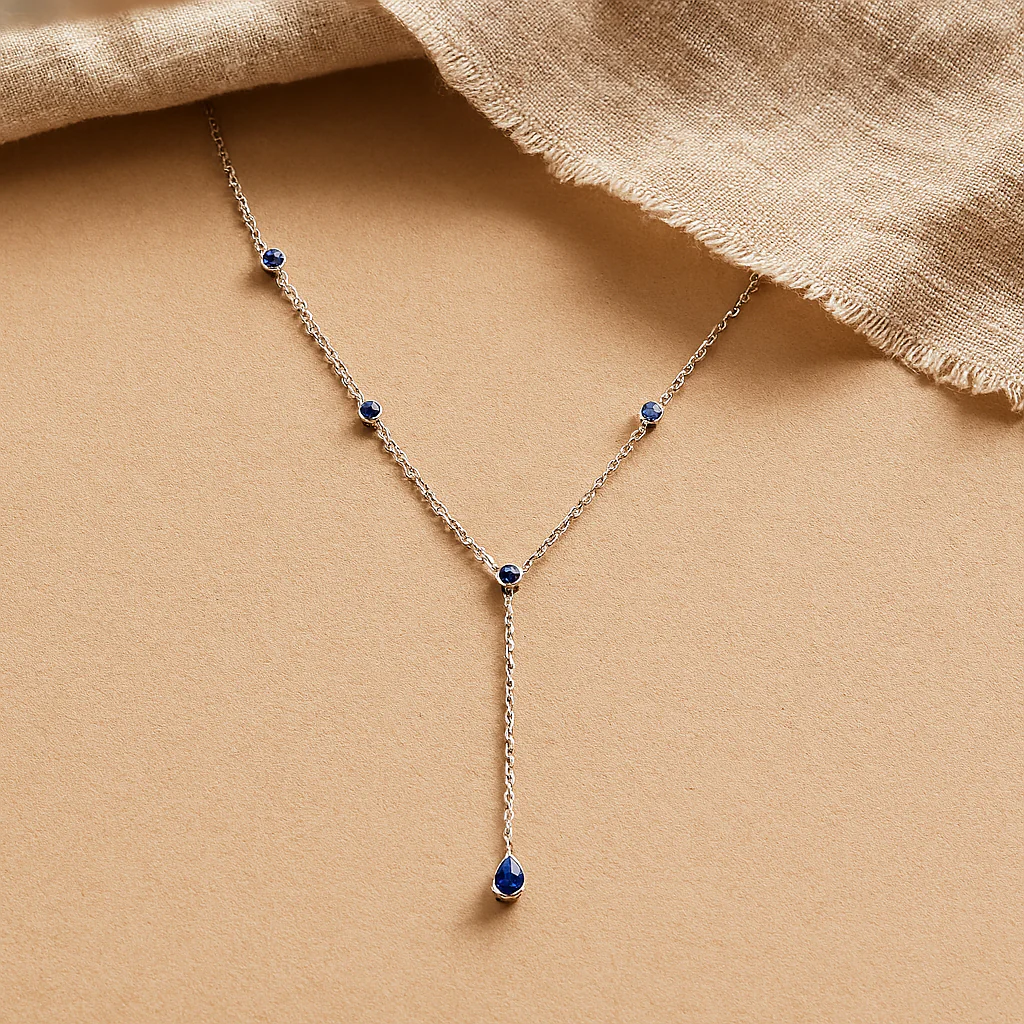 Sapphire Lariat Necklace - Image 2