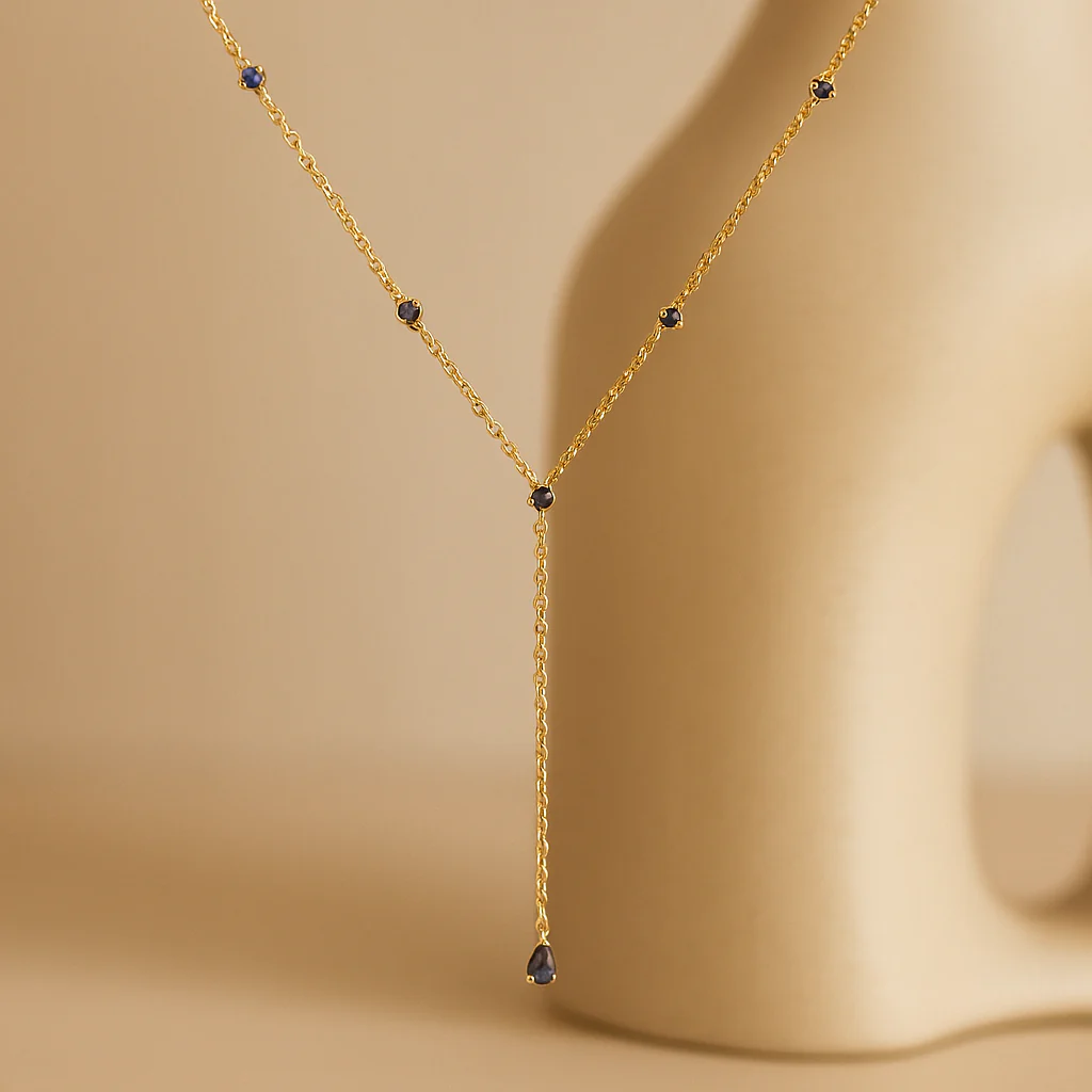 Sapphire Lariat Necklace - Image 3