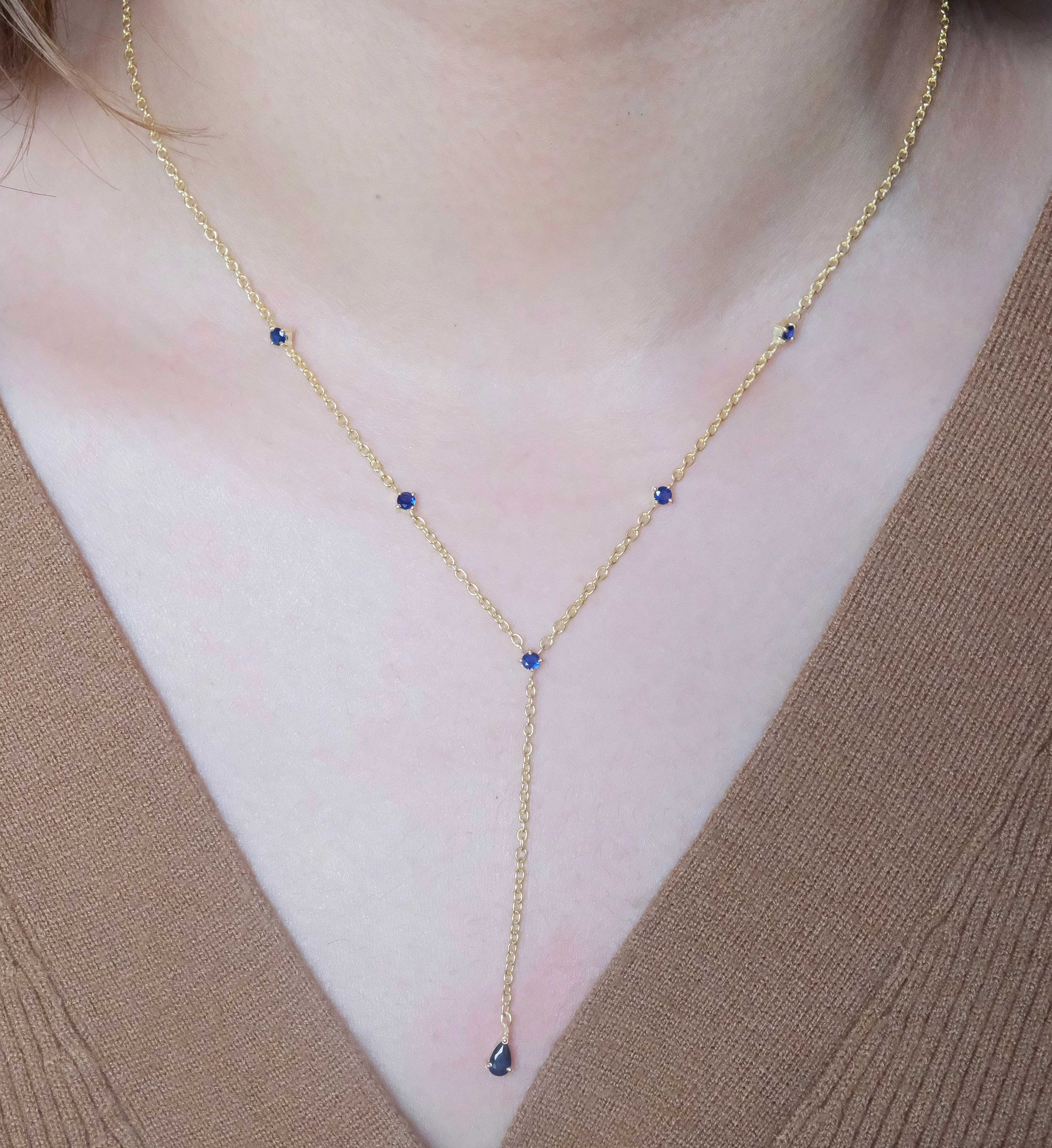 Sapphire Lariat Necklace - Image 4