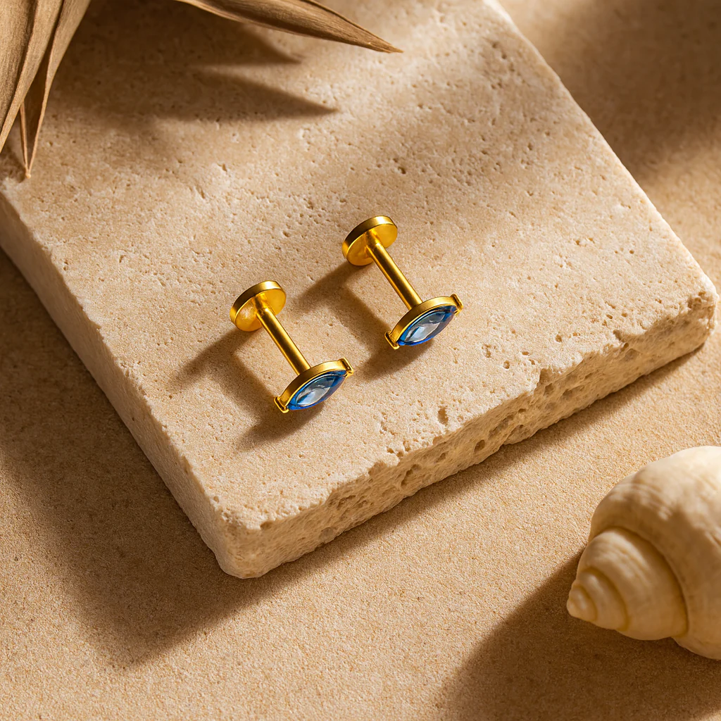 Sapphire Marquise Studs - Image 2