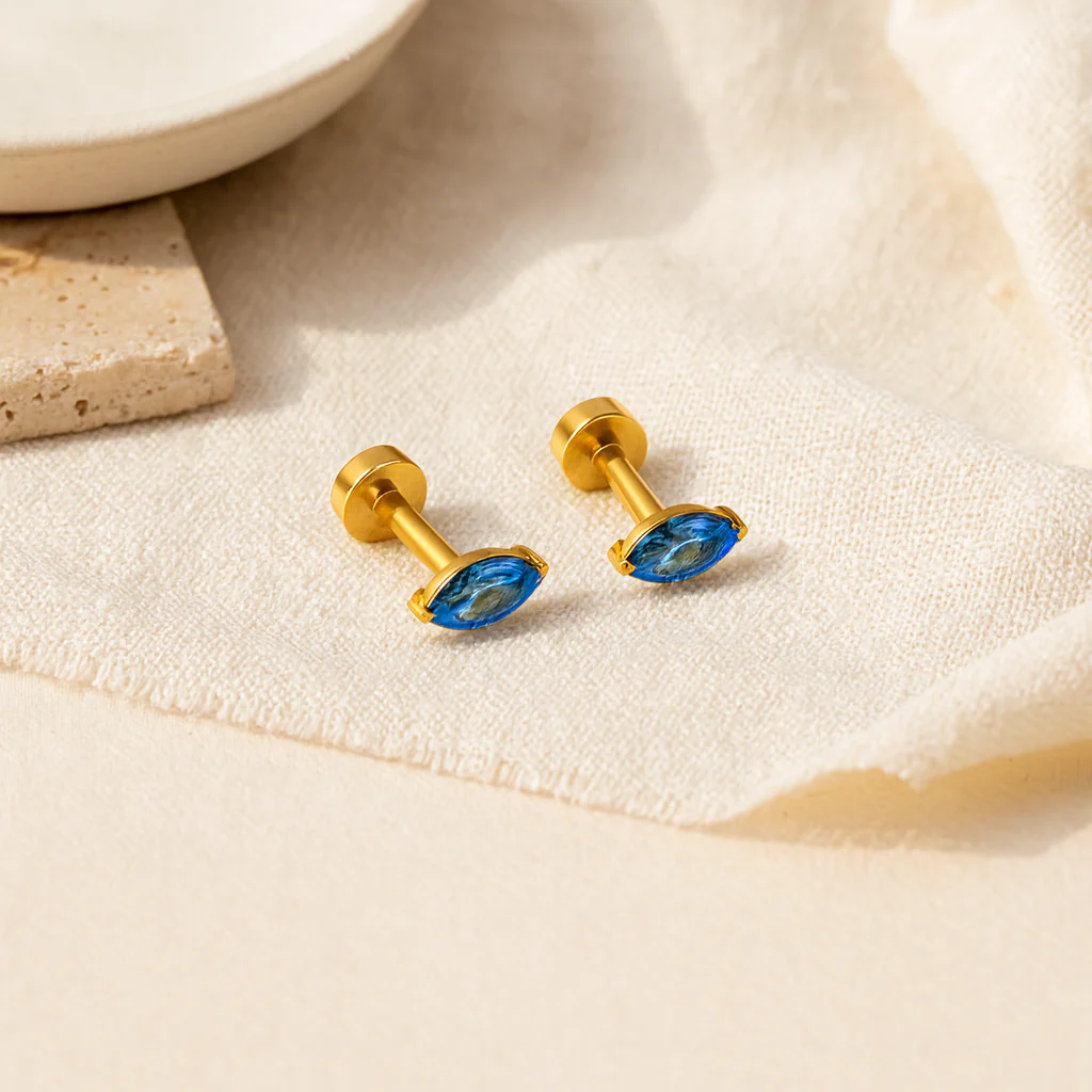 Sapphire Marquise Studs - Image 8