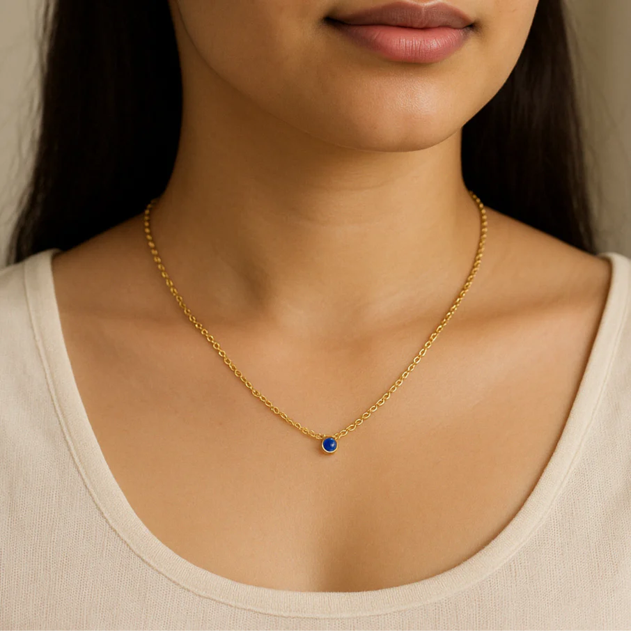 Sapphire Solitaire Necklace - Image 2
