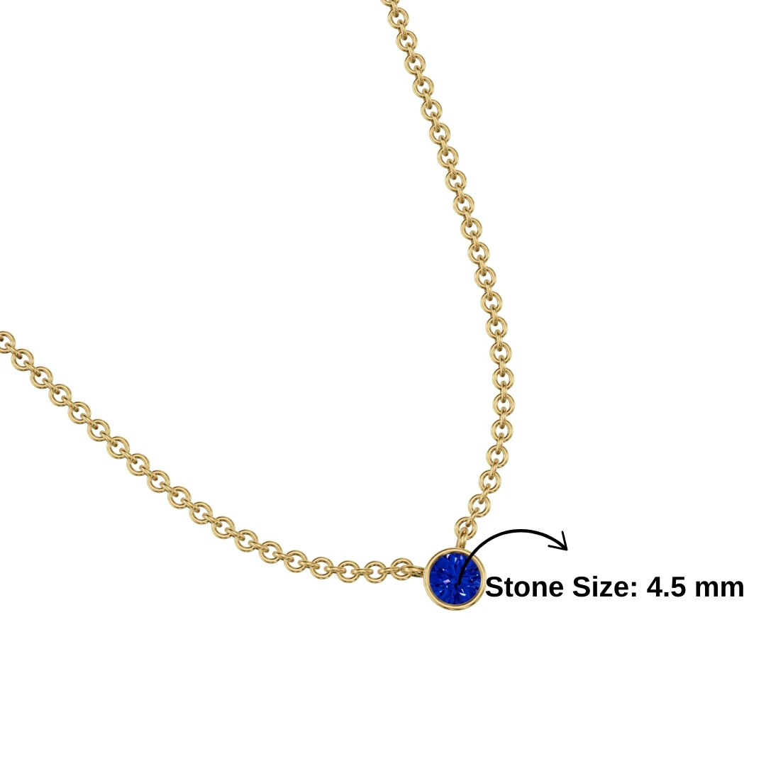 Sapphire Solitaire Necklace - Image 4